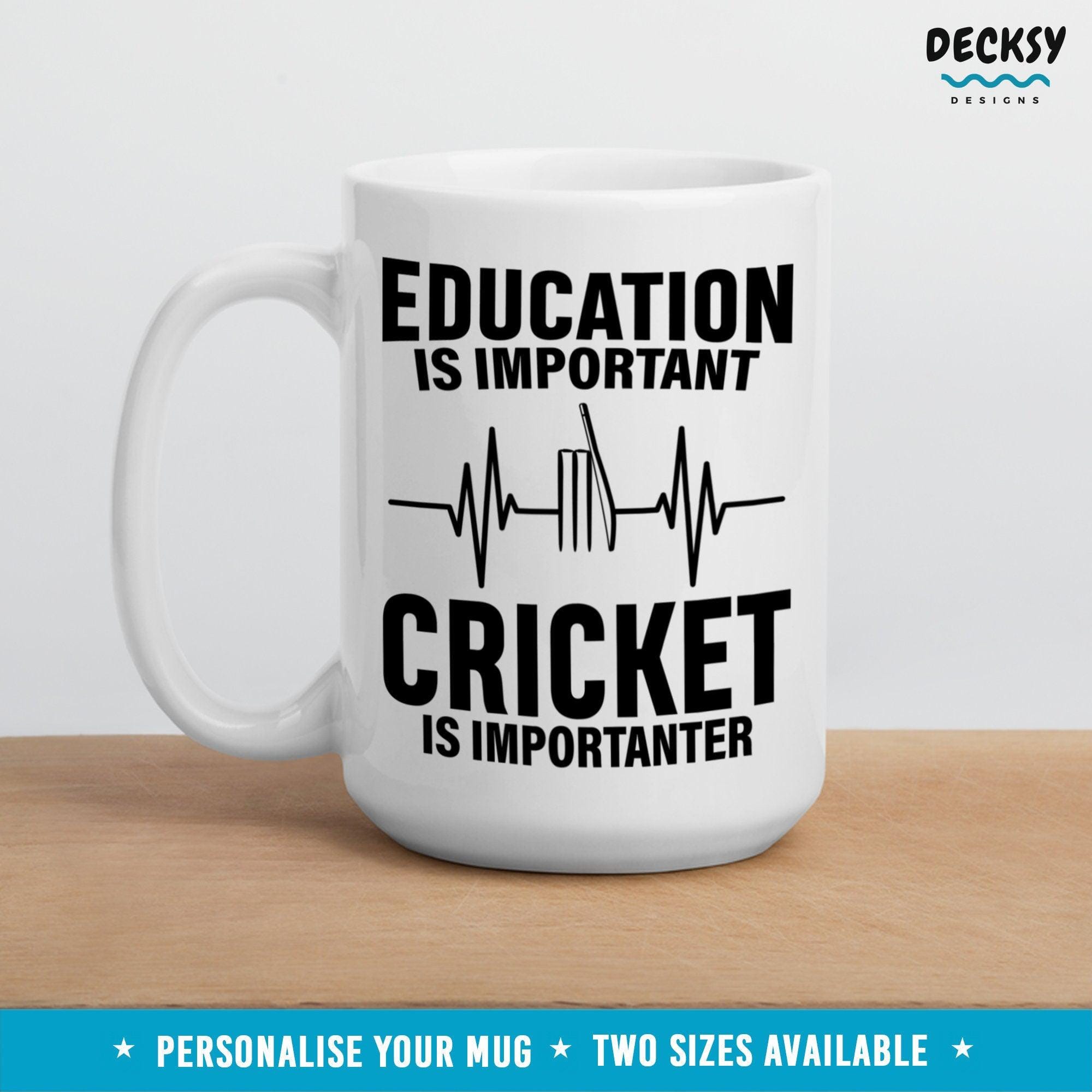Cricket Lover Gift, Funny Cricket Mug-Home & Living:Kitchen & Dining:Drink & Barware:Drinkware:Mugs-DecksyDesigns-White Mug 11 oz-NO PERSONALISATION-DecksyDesigns