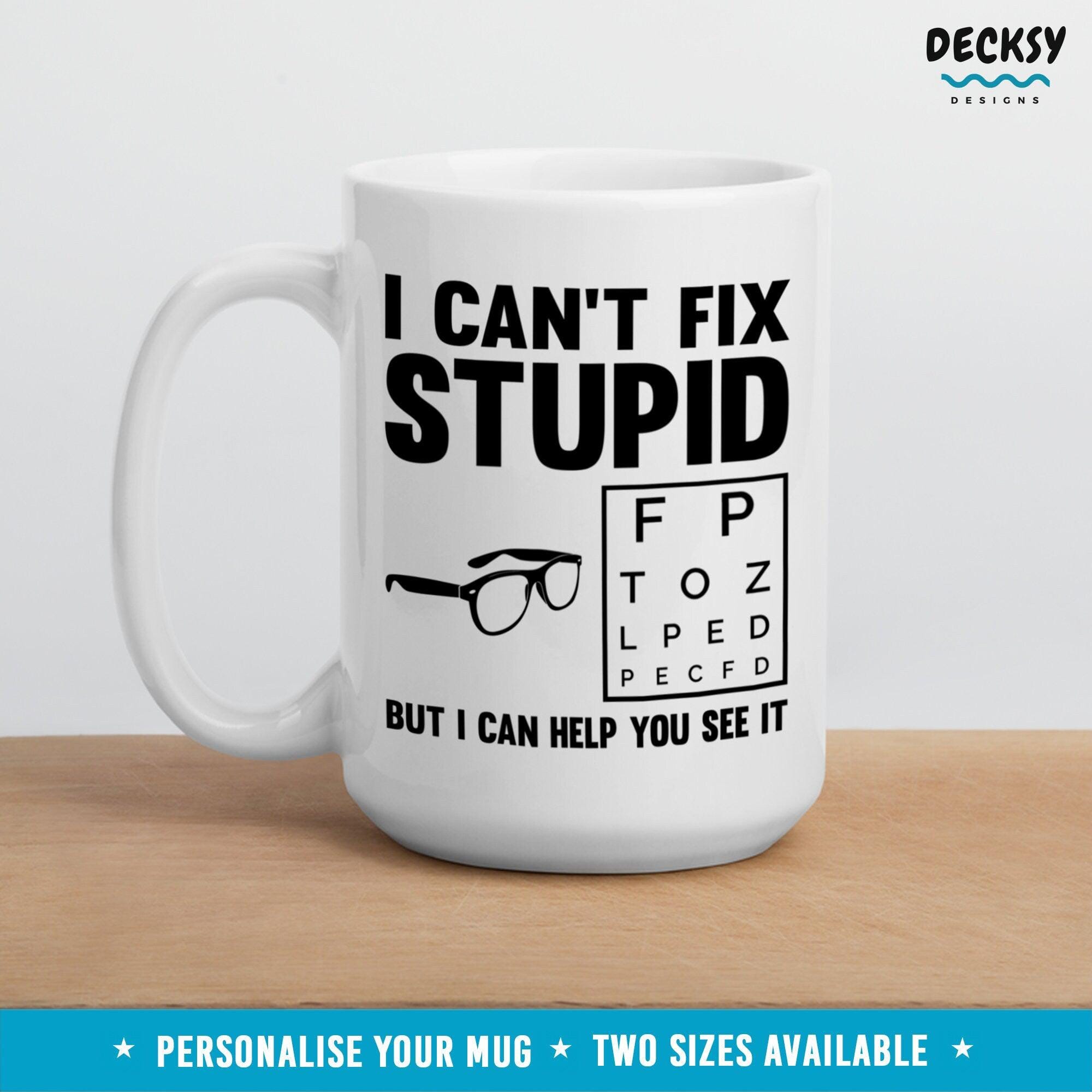 Optometrist Mug, Gift For Optometrist-Home & Living:Kitchen & Dining:Drink & Barware:Drinkware:Mugs-DecksyDesigns-11 Oz-NO PERSONALISATION-DecksyDesigns