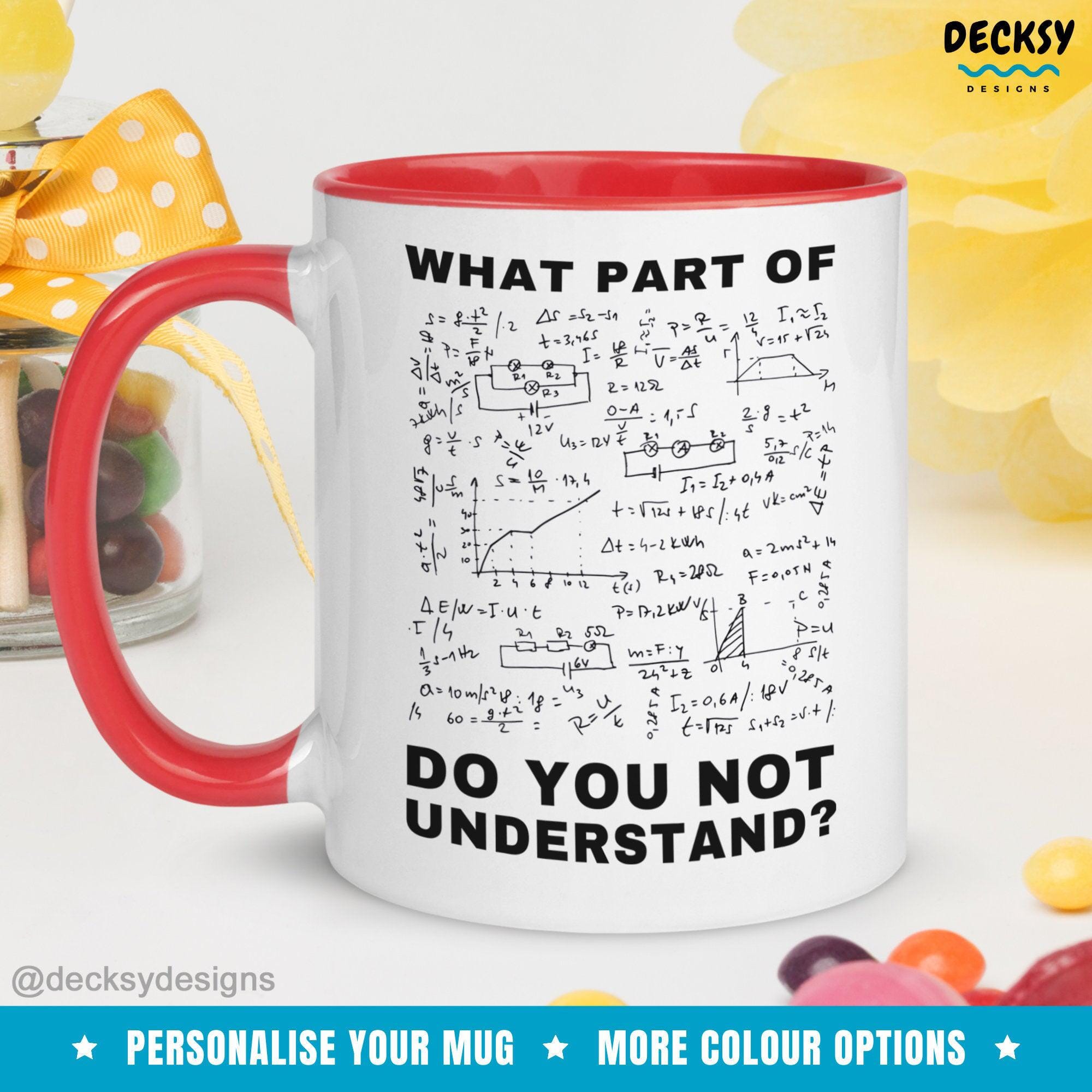 Physics Mug, Science Teacher Gift-Home & Living:Kitchen & Dining:Drink & Barware:Drinkware:Mugs-DecksyDesigns-White Mug 11 oz-NO PERSONALISATION-DecksyDesigns