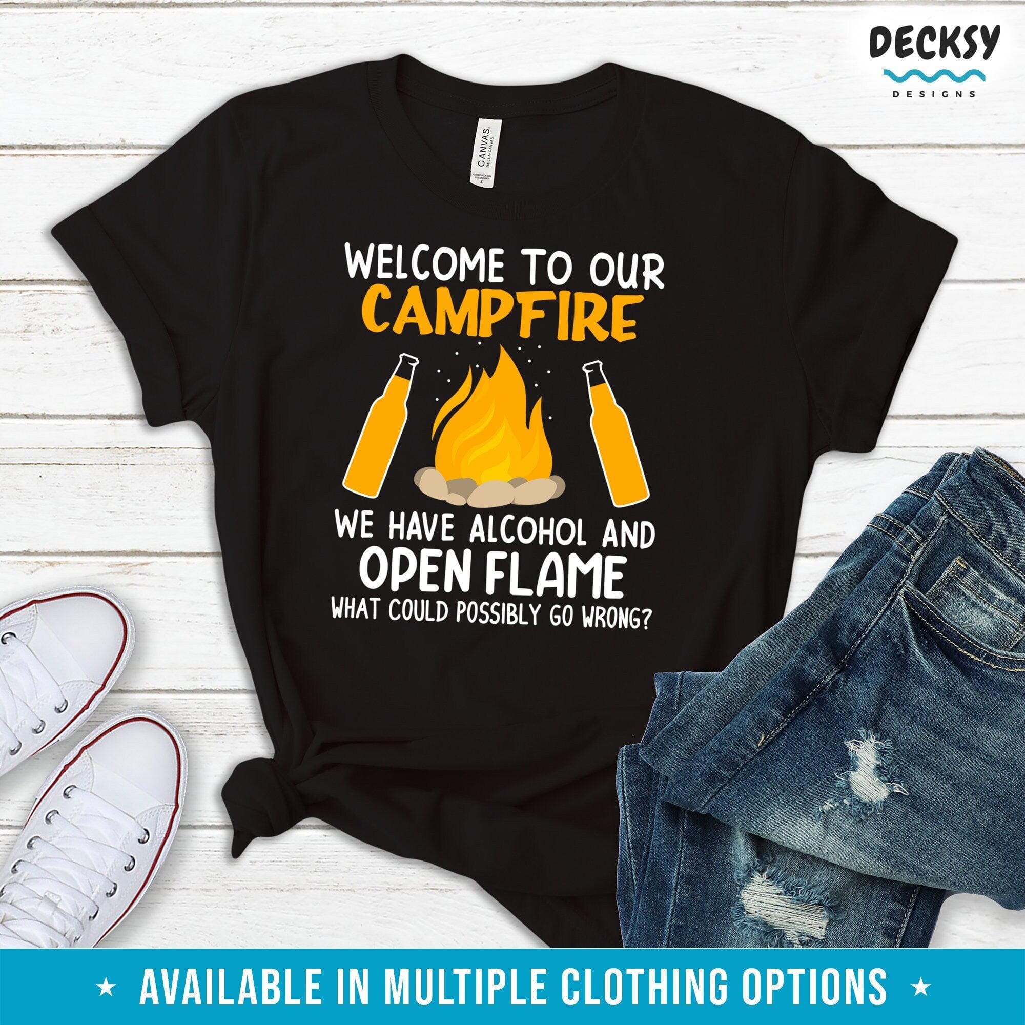 Campfire Sweatshirt, Camping Dad Gift-Clothing:Gender-Neutral Adult Clothing:Tops & Tees:T-shirts:Graphic Tees-DecksyDesigns