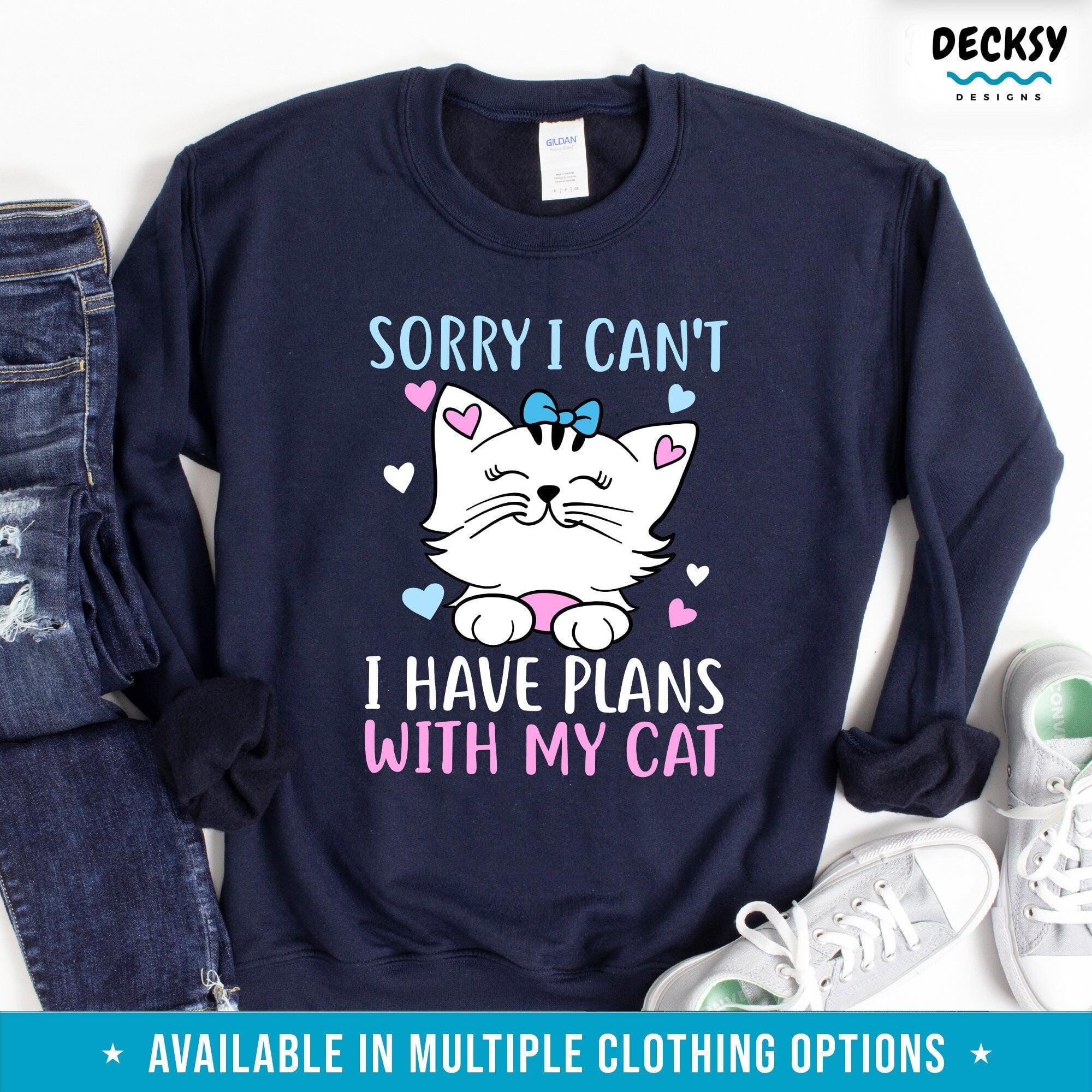Cat Lover Tshirt, Cat Lady Gift, Cat Mom Sweatshirt Hoodie-Clothing:Gender-Neutral Adult Clothing:Tops & Tees:T-shirts:Graphic Tees-DecksyDesigns