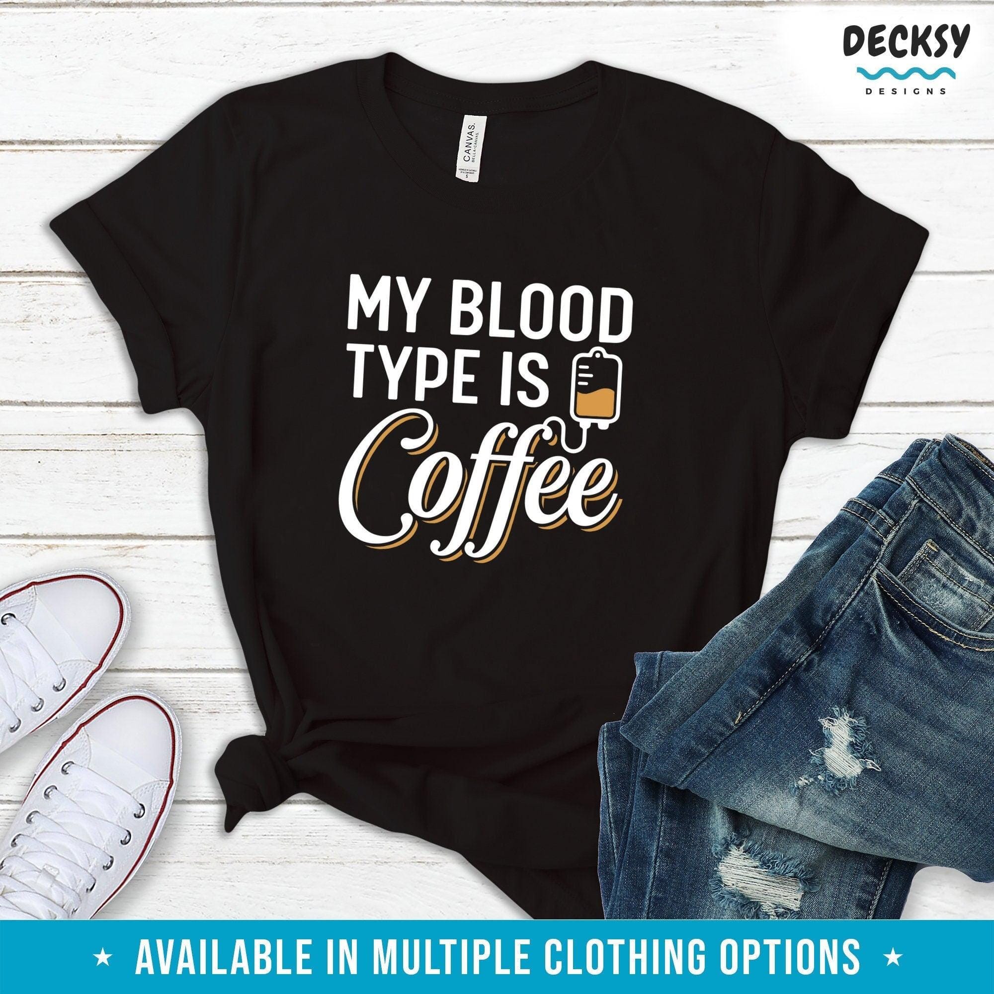 Coffee Sweatshirt, Coffee Lover Gift-Clothing:Gender-Neutral Adult Clothing:Tops & Tees:T-shirts:Graphic Tees-DecksyDesigns