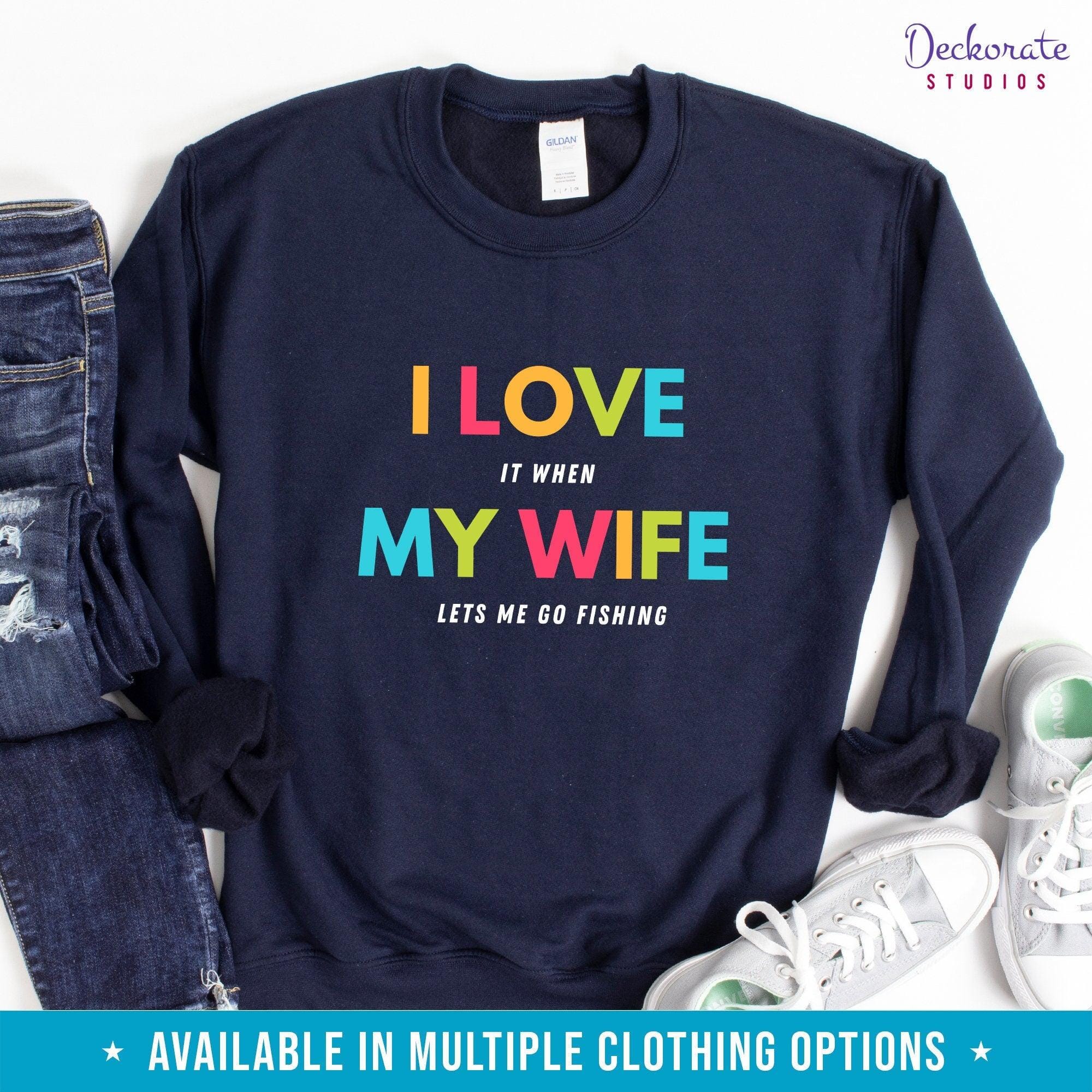 Fishing Tshirt For Men, Gift from Wife-Clothing:Gender-Neutral Adult Clothing:Tops & Tees:T-shirts:Graphic Tees-DecksyDesigns