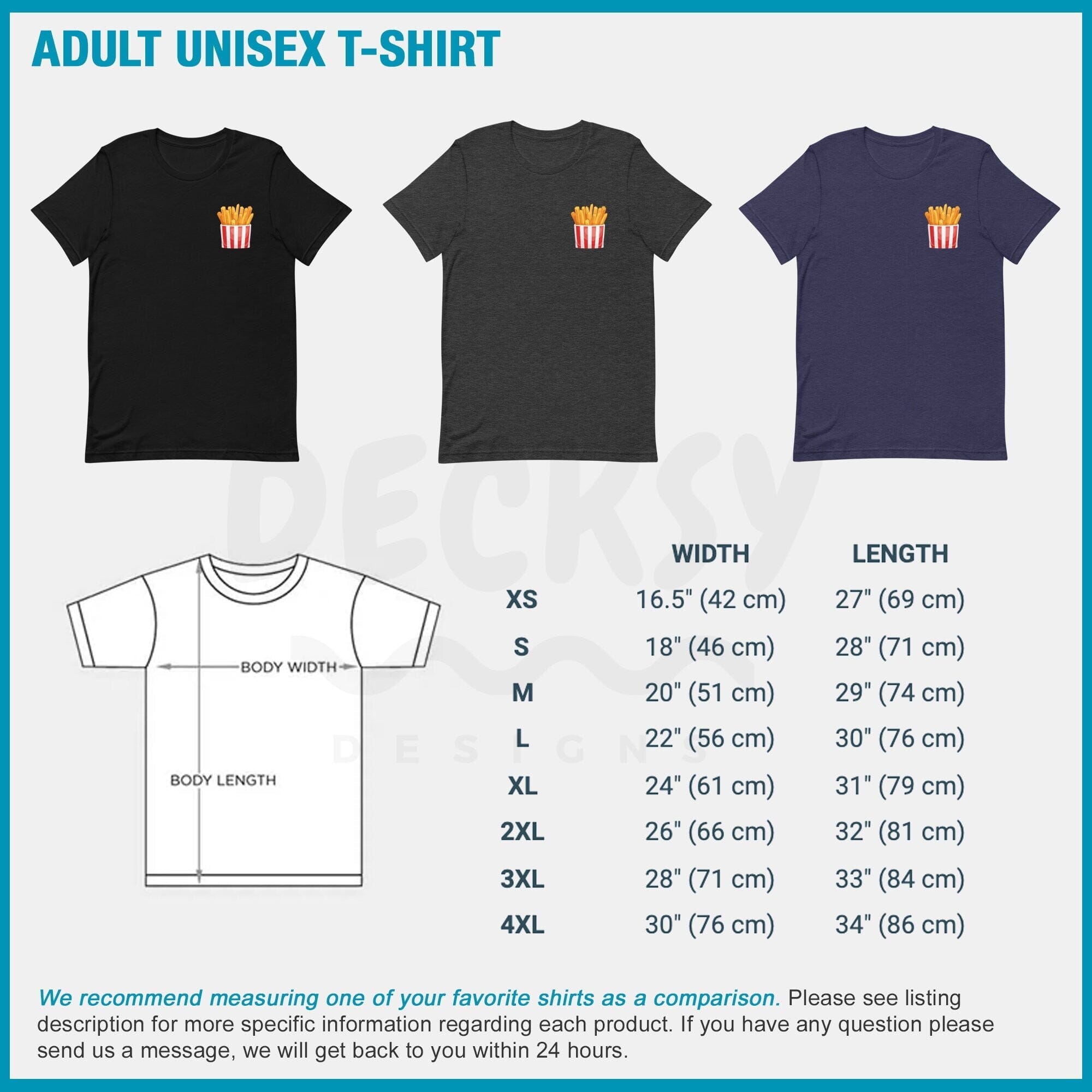 French Fries Shirt, Cute Pocket Gift-Clothing:Gender-Neutral Adult Clothing:Tops & Tees:T-shirts:Graphic Tees-DecksyDesigns