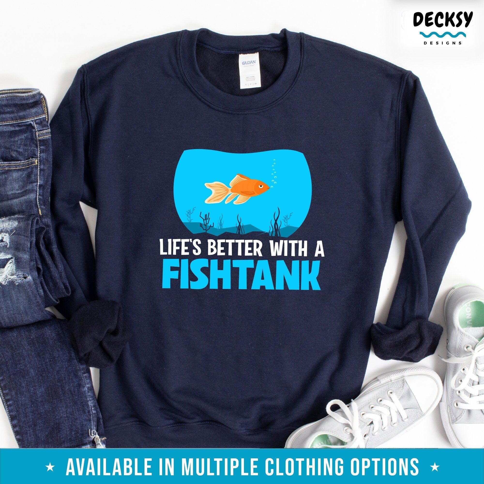Funny Aquarium T-Shirt, Fish Collector Gift-Clothing:Gender-Neutral Adult Clothing:Tops & Tees:T-shirts:Graphic Tees-DecksyDesigns