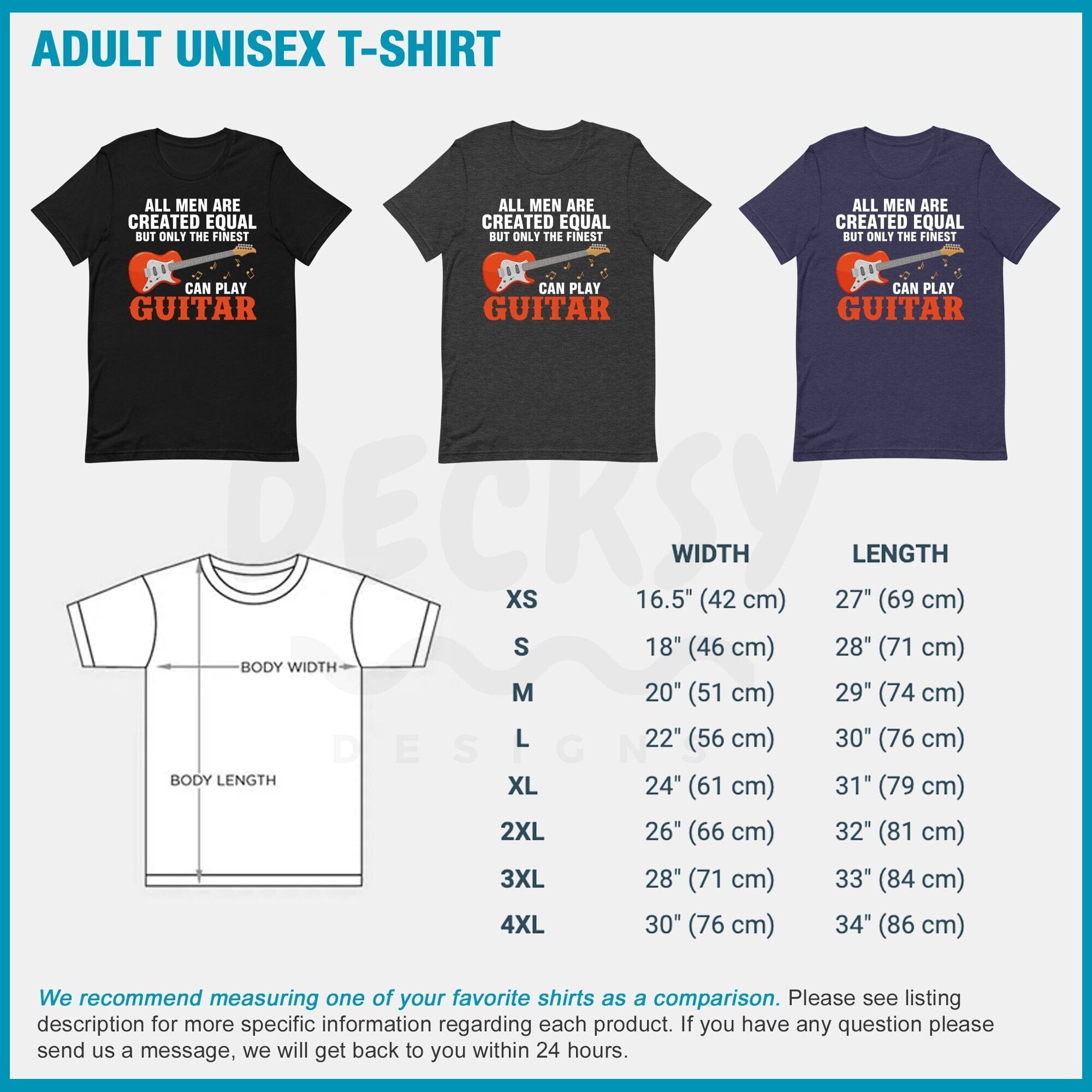 Guitarist Shirt, Guitar Gift For Men-Clothing:Gender-Neutral Adult Clothing:Tops & Tees:T-shirts:Graphic Tees-DecksyDesigns