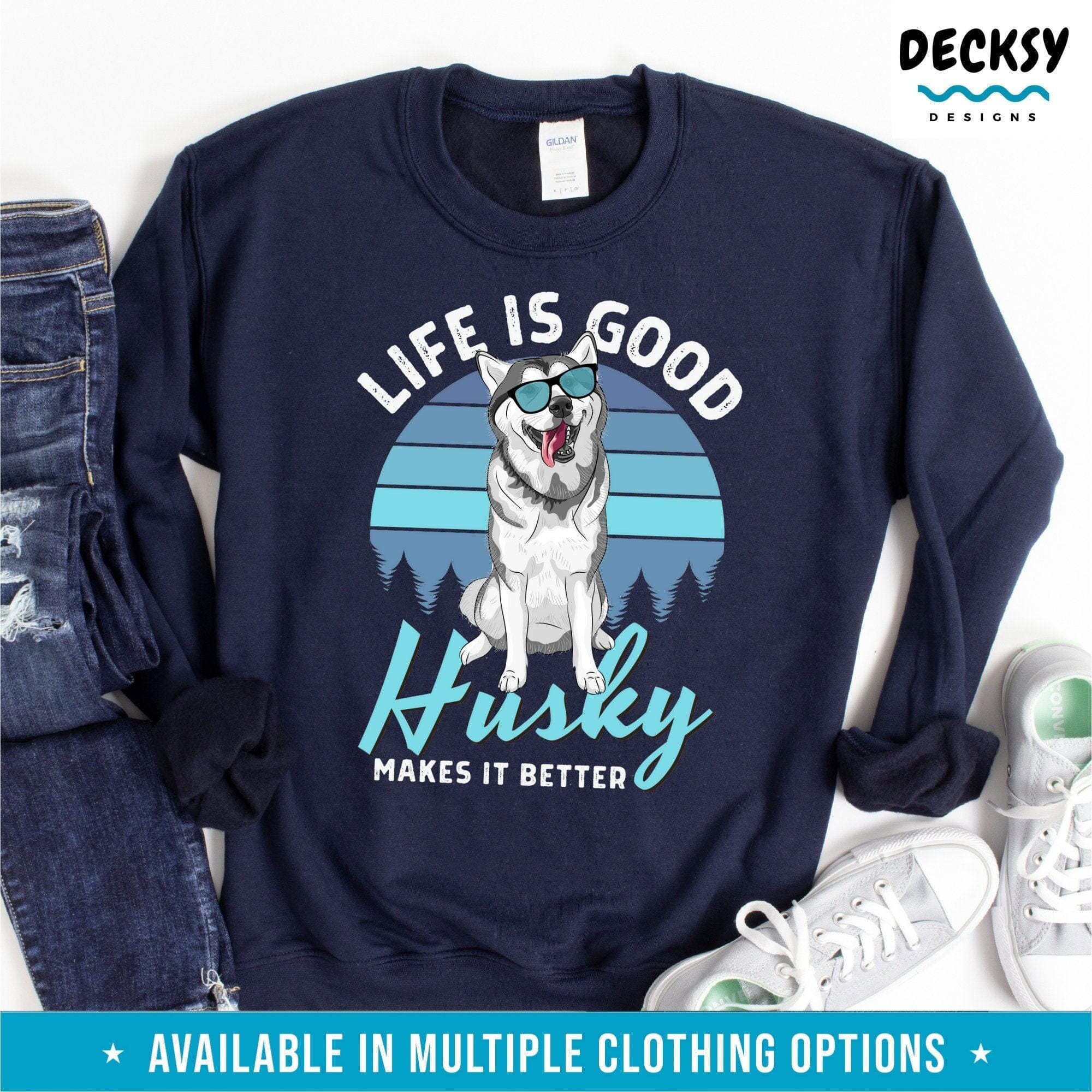 Husky Lover T-shirt, Dog Lover Gift-Clothing:Gender-Neutral Adult Clothing:Tops & Tees:T-shirts:Graphic Tees-DecksyDesigns