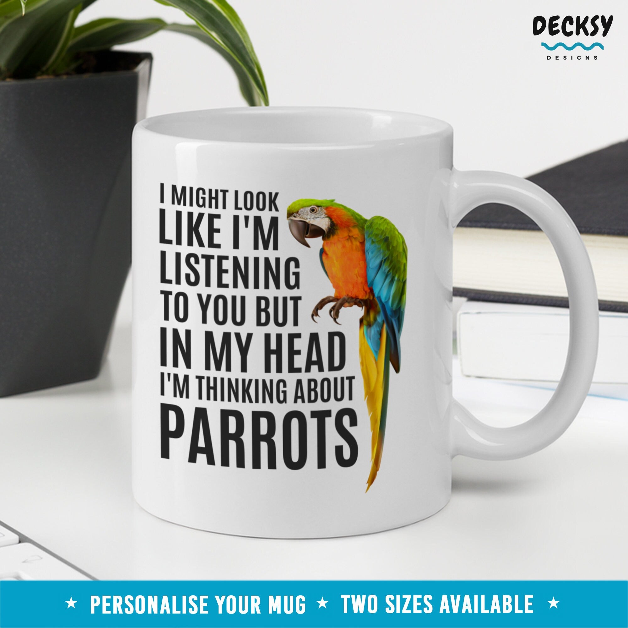 Funny Bird Mug, Blue And Gold Macaw Owner Gift, Custom Parrot Mom Mug, Ornithologist Bird Gifts For Her, Crazy Bird Lady, Macaw Coffee Mug Mugs by DecksyDesigns