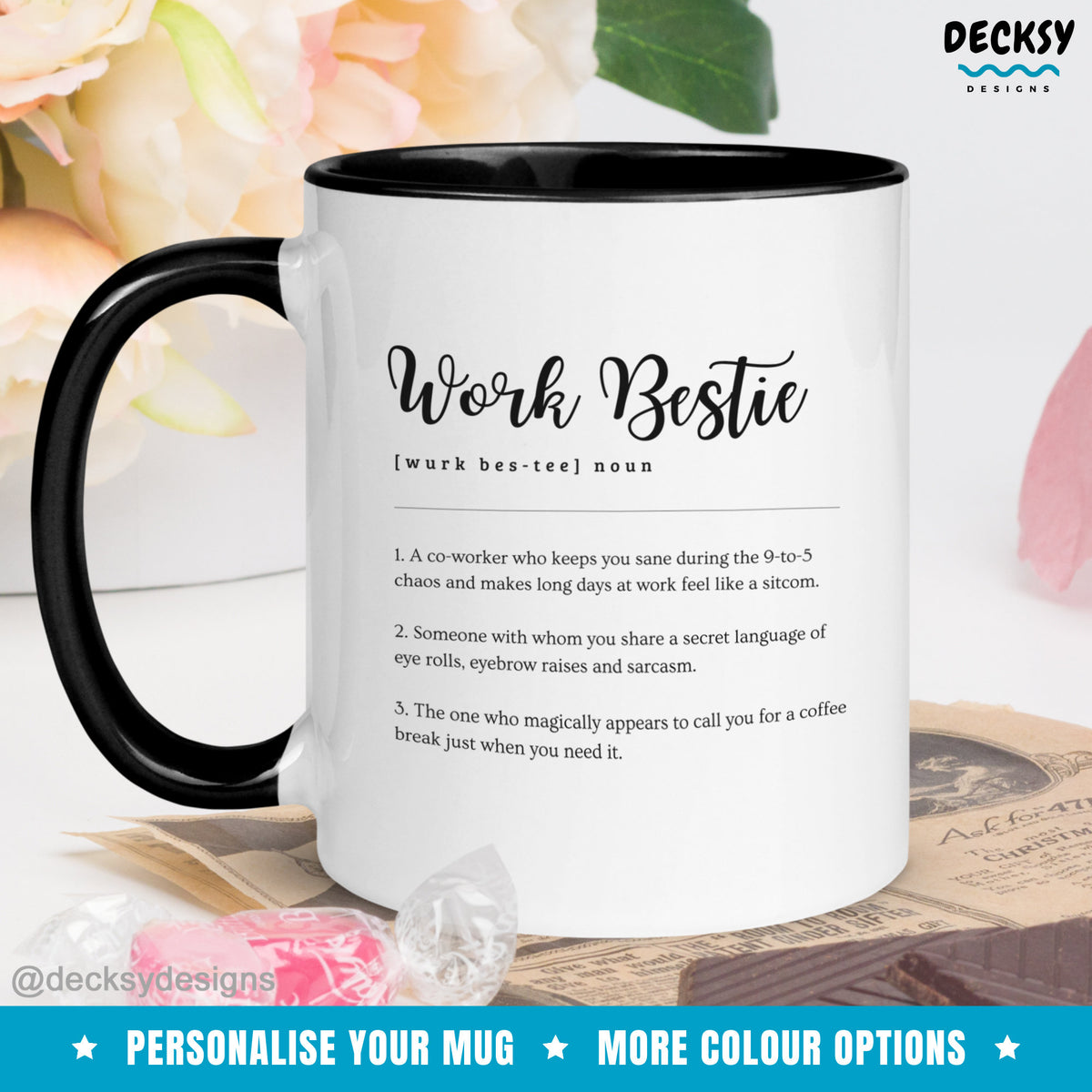 Coworker Friend Mug, Gift For Work Friend, Coworker Birthday Gift, Work Bestie Mug, Gift For Best Friend Colleague, Best Coworker Ever Mug Mugs by DecksyDesigns