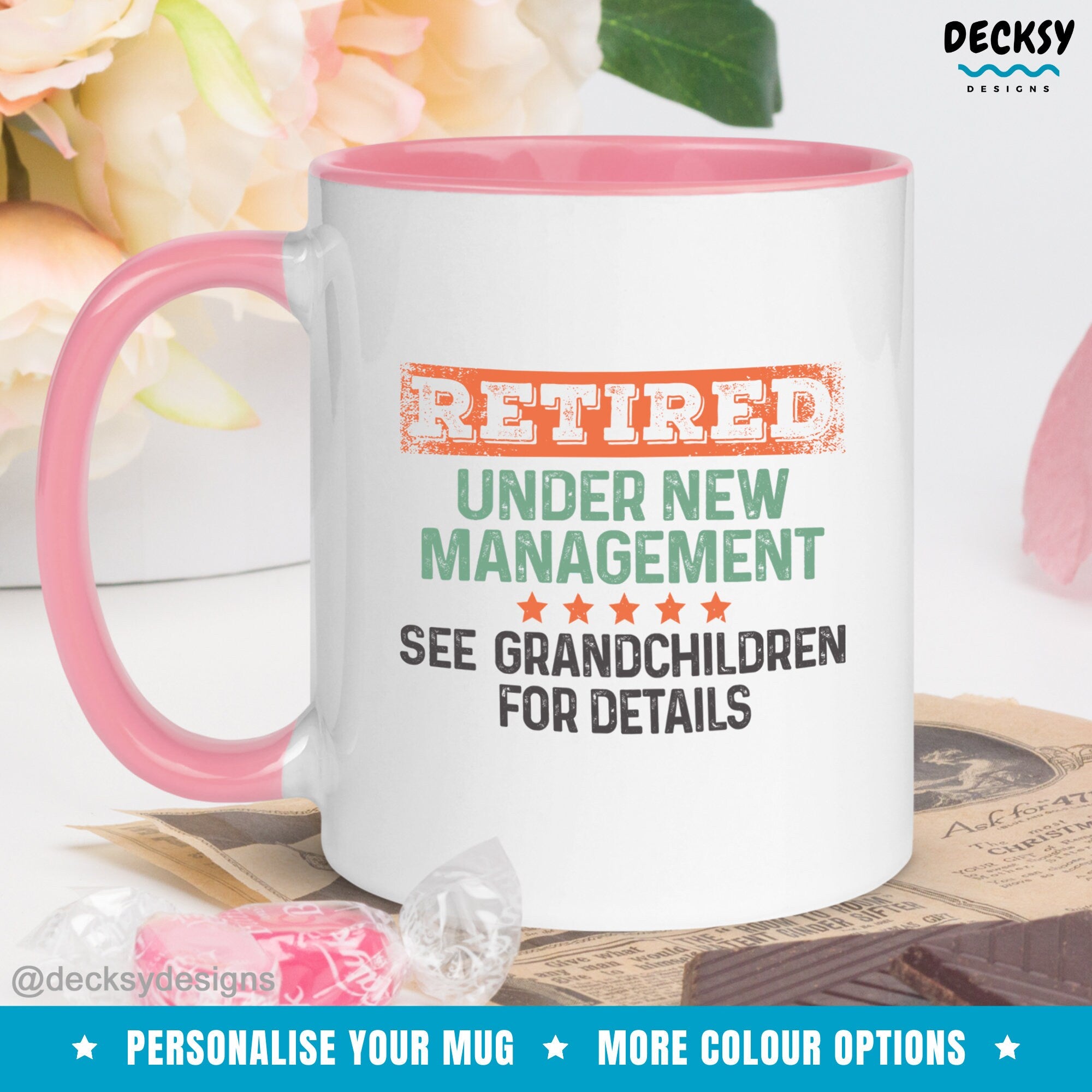 Custom Retired Mug, Mom Retirement Gift, Gifts For Retired Grandpa, Funny Retirement Dad Mug, Personalised Coworker Mug, Retired Grandma Mug Mugs by DecksyDesigns