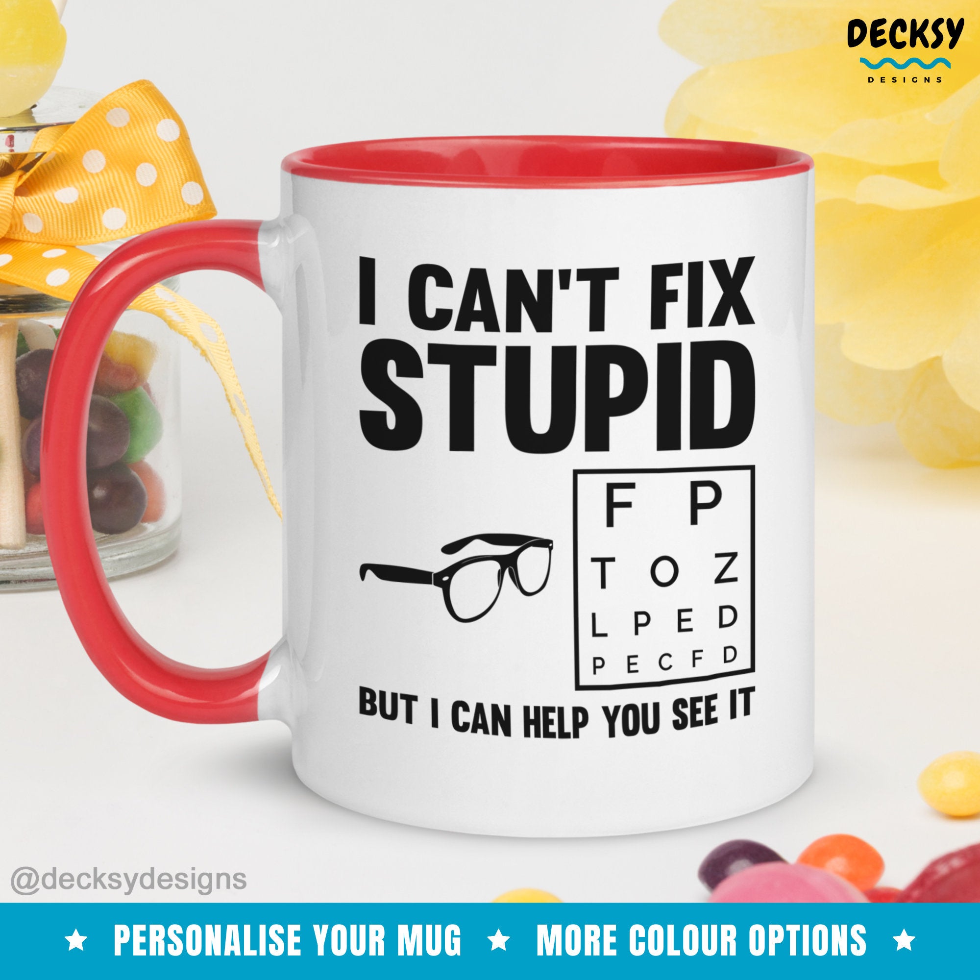 Funny Optometry Mug, Gift For Eye Doctor, Ophthalmologist Gift, Custom Optometrist Mug, Personalised Ophthalmology Gift, Eye Surgeon Gift Mugs by DecksyDesigns