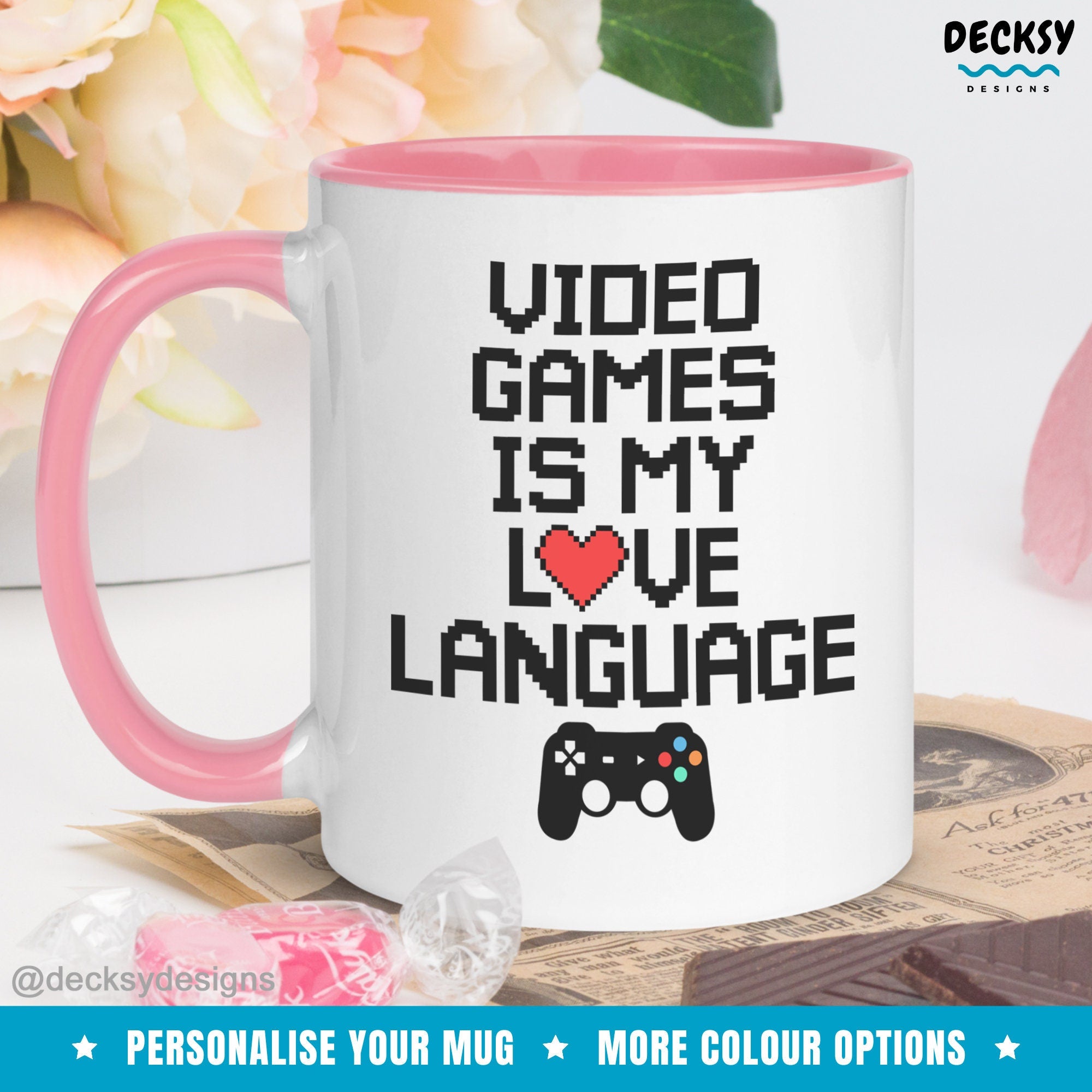 Video Game Mug, Custom Gift For Gamer, Gaming Gift For Him, Tea Cup For Gamer Husband Mug, Gift For Brother, Pc Gamer Mug, Gameboy Coffee Mugs by DecksyDesigns