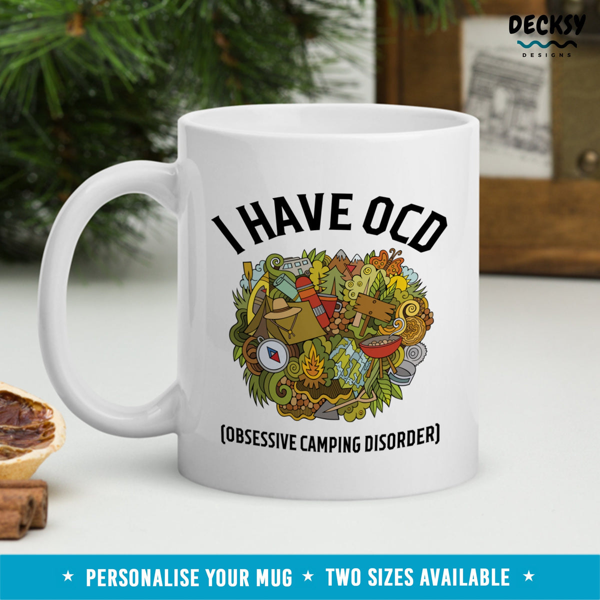 Camping Mug, Funny Ocd Mug, Custom Camp Lover Gift, Camping Dad Gift, Camper Mom Nature Lover Gift, Adventure Lover Coworker Gift Cup Mugs by DecksyDesigns
