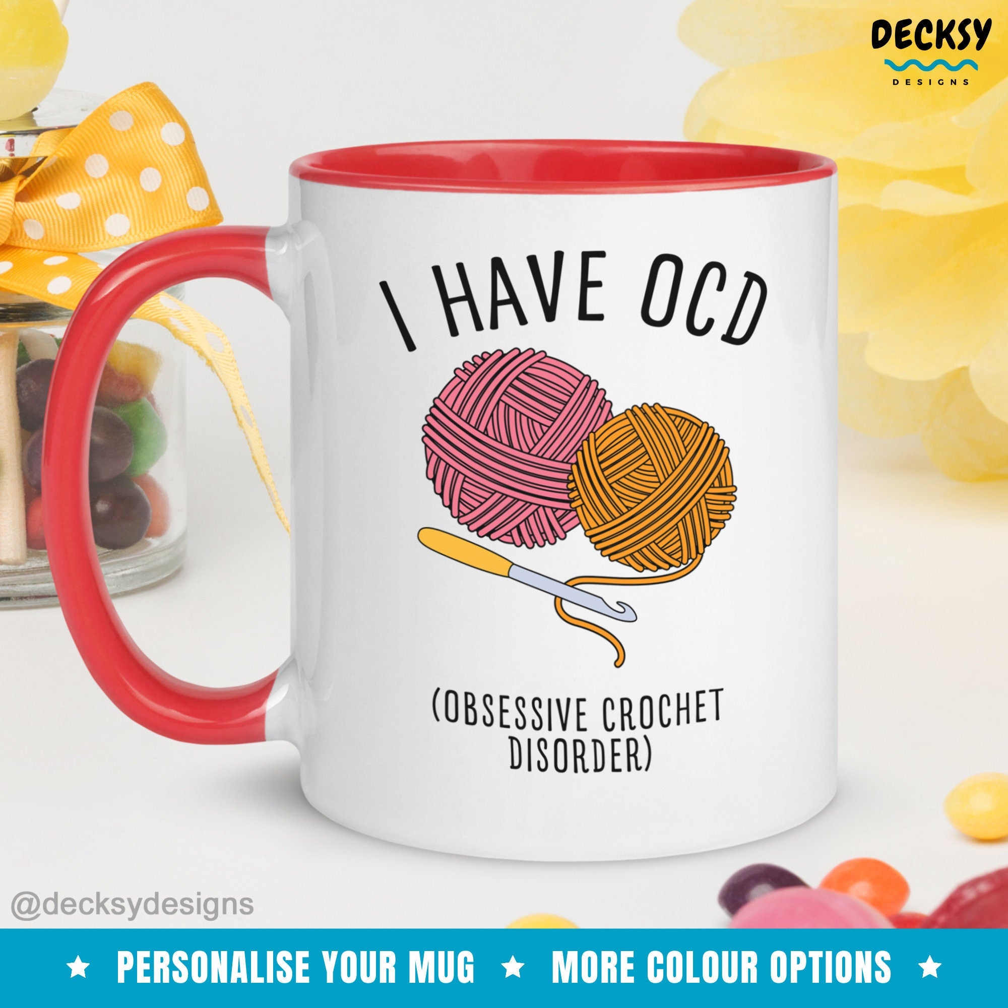 Crocheting Mug, Custom Crochet Lover Gift, Craft Lover Gift, Gift For Sewing Mom, Crochet Queen Coffee Cup, Knitting Grandma, Seamstress Mug Mugs by DecksyDesigns