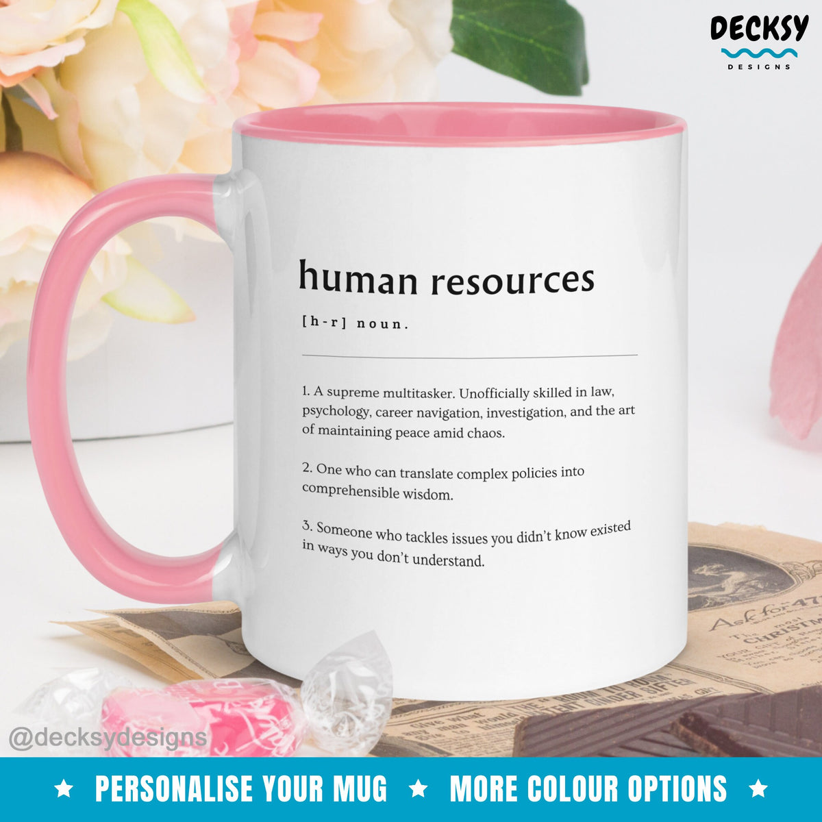 HR Manager Mug, Gift for Human Resources, Custom Hr Professional Mug, HR Coworker Birthday Gift, Funny HR Department Work Definition Mug Mugs by DecksyDesigns