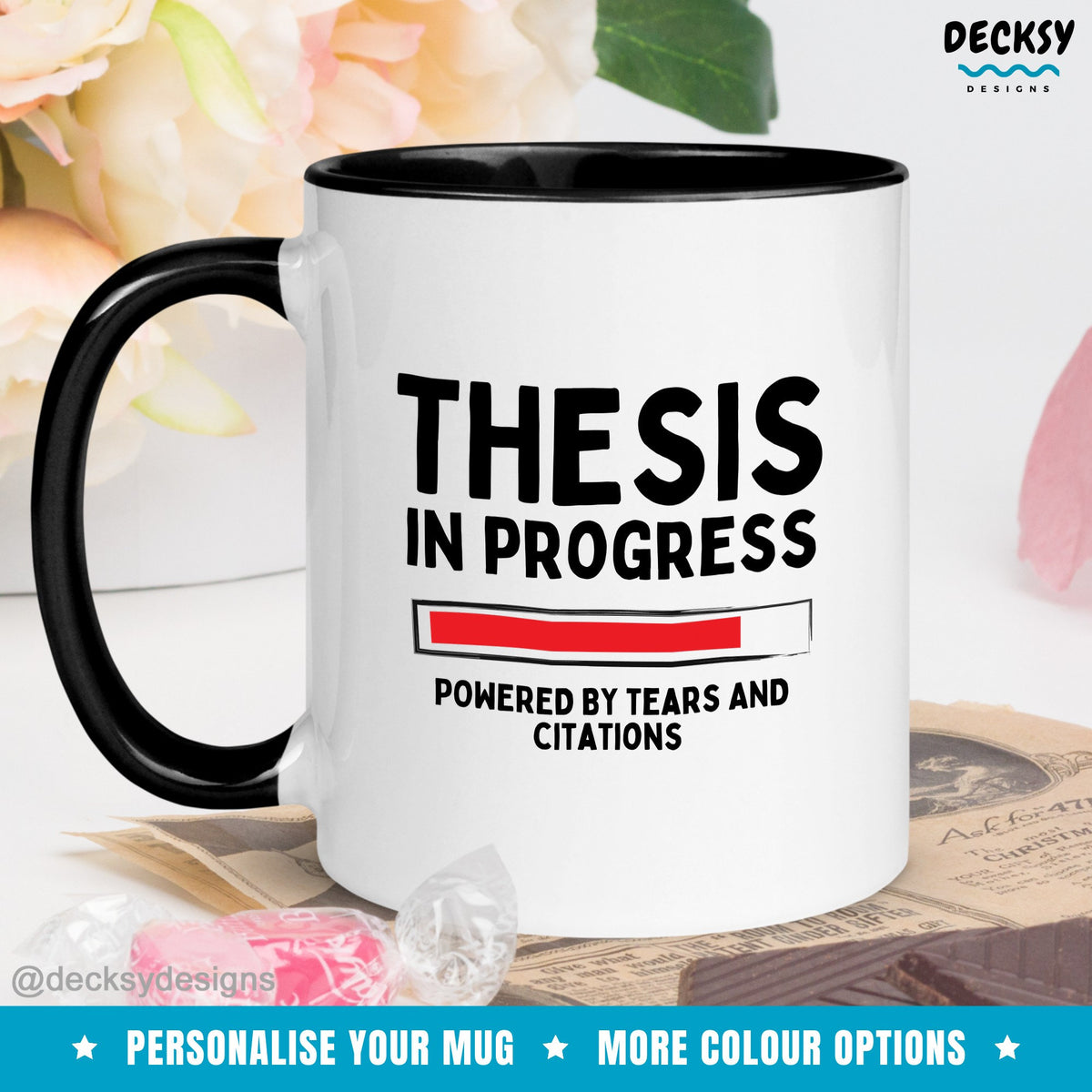 phd student gift, thesis mug, academic gift, doctorate present, funny research mug, phd candidate, professor gift, custom scholar coffee cup, academic humour gift, doctoral doctor gift, phd graduation mug, phd coffee mug, researcher gifts