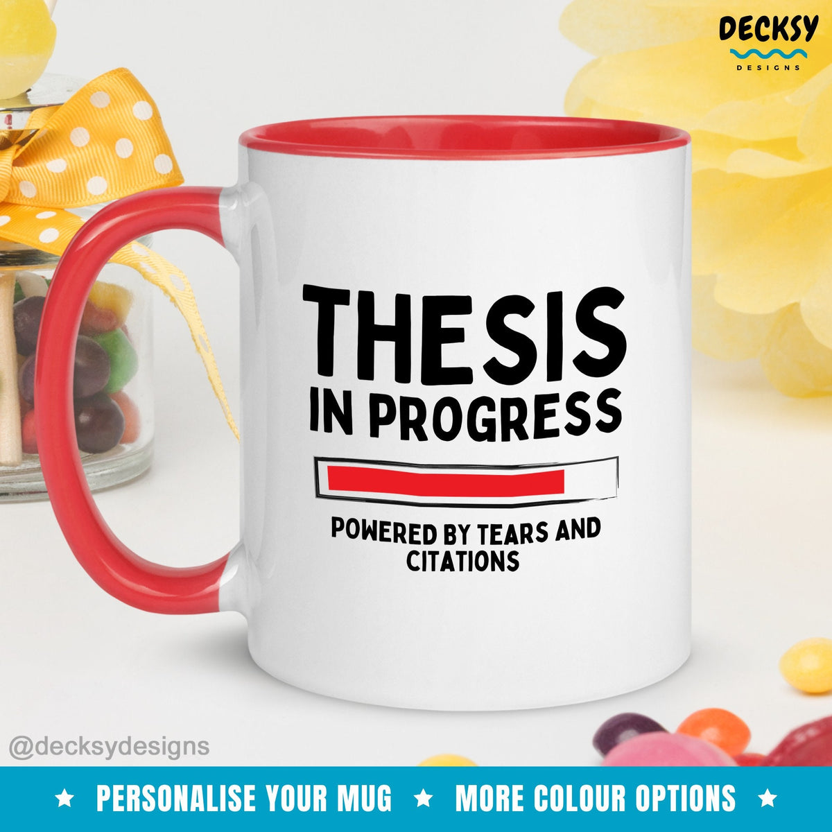 Phd Student Gift, Thesis Mug, Academic Gift, Custom Doctorate Present, Funny Research Mug, Phd Candidate, Professor Gift, Scholar Coffee Cup Mugs by DecksyDesigns