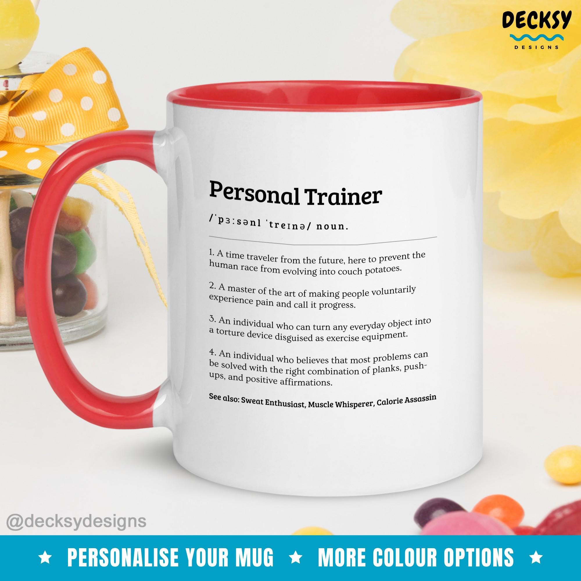 Personal Trainer Mug, Fitness Instructor, Fitness Coach Gift, Personal Training Gift For Gym Trainer, Personalized Gift, Custom Trainer Gift Mugs by DecksyDesigns