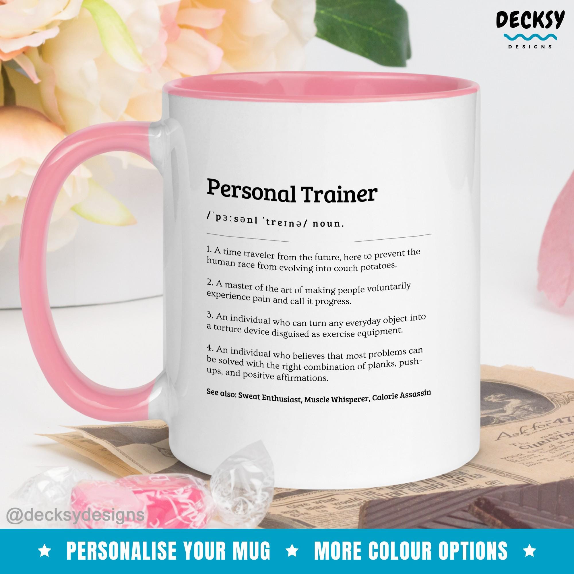 Personal Trainer Mug, Fitness Instructor, Fitness Coach Gift, Personal Training Gift For Gym Trainer, Personalized Gift, Custom Trainer Gift Mugs by DecksyDesigns