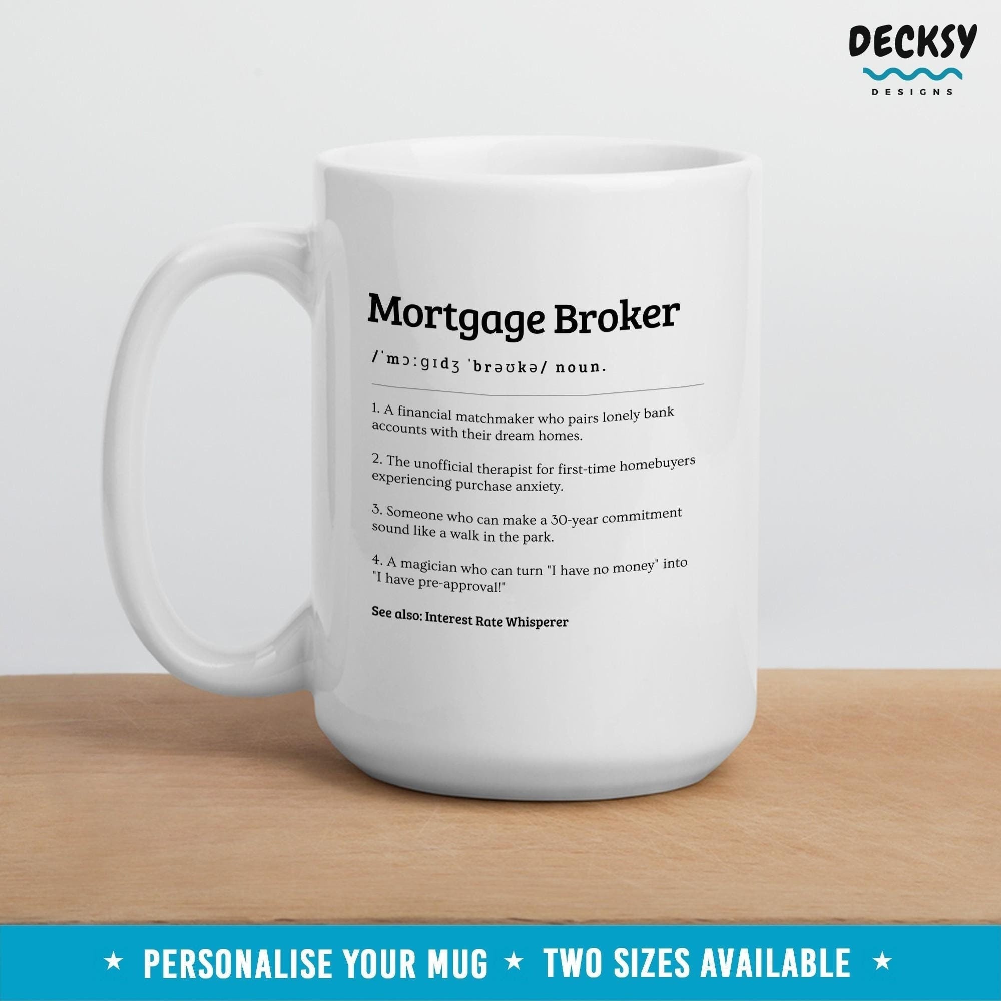 Mortgage Broker Mug, Gift For Best Broker, Personalised Mortgage Broker Appreciation Gift, Mortgage Advisor Mug, Custom Mortgage Lender Gift