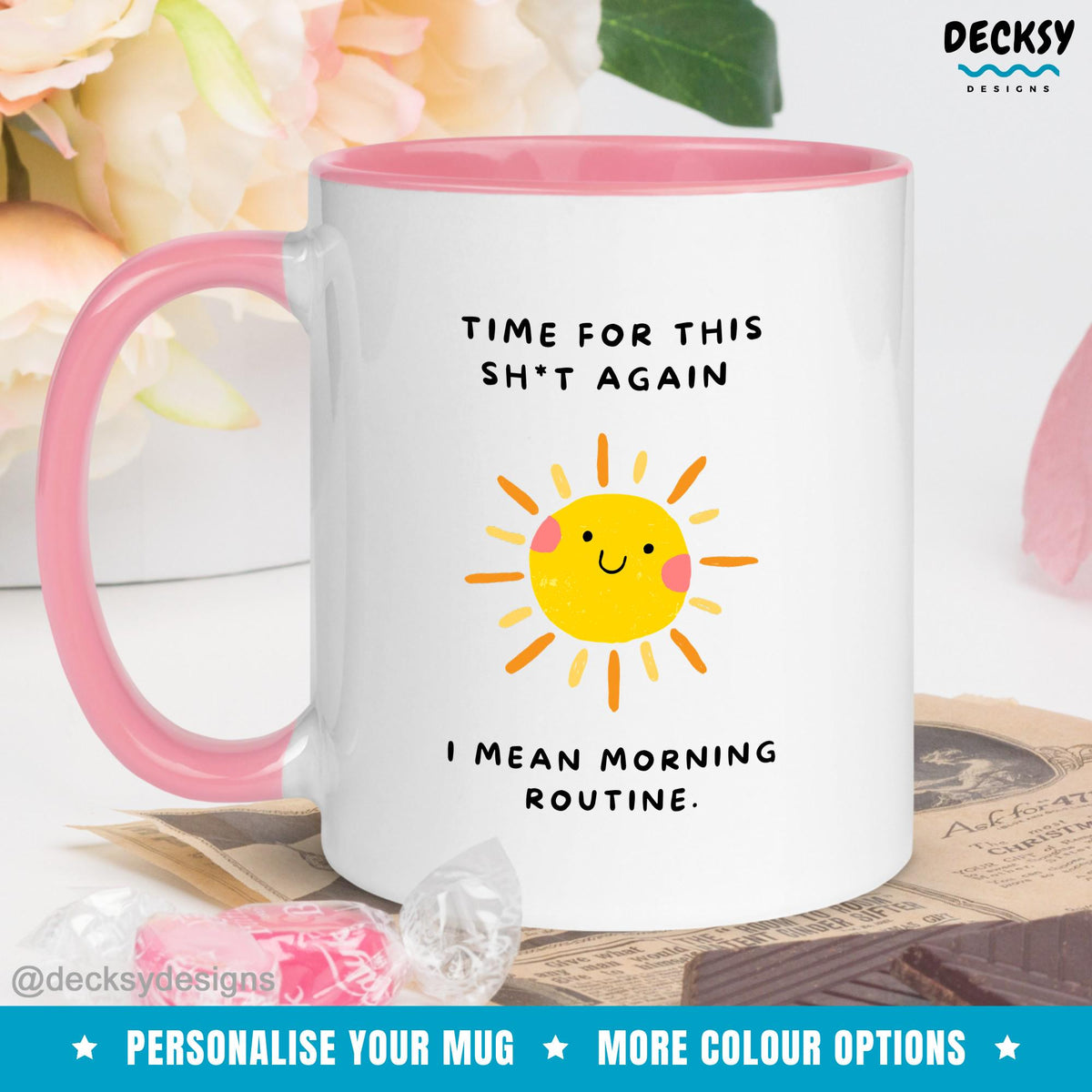Funny Morning Mug, Custom Work Bestie Sarcastic Gift, Snarky Coffee Cup, Morning Routine Coffee Workout Cup, Office Mug Funny, Husband Gift Mugs by DecksyDesigns