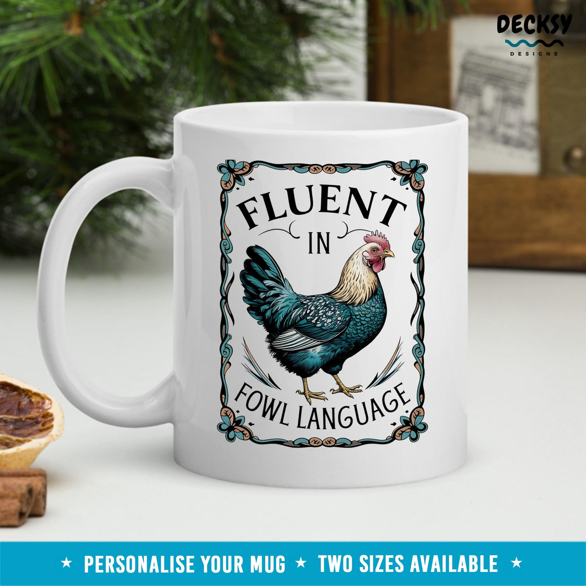 Funny Chicken Mug: Fowl Language Coffee Mug, Farmer Gift Mugs by DecksyDesigns