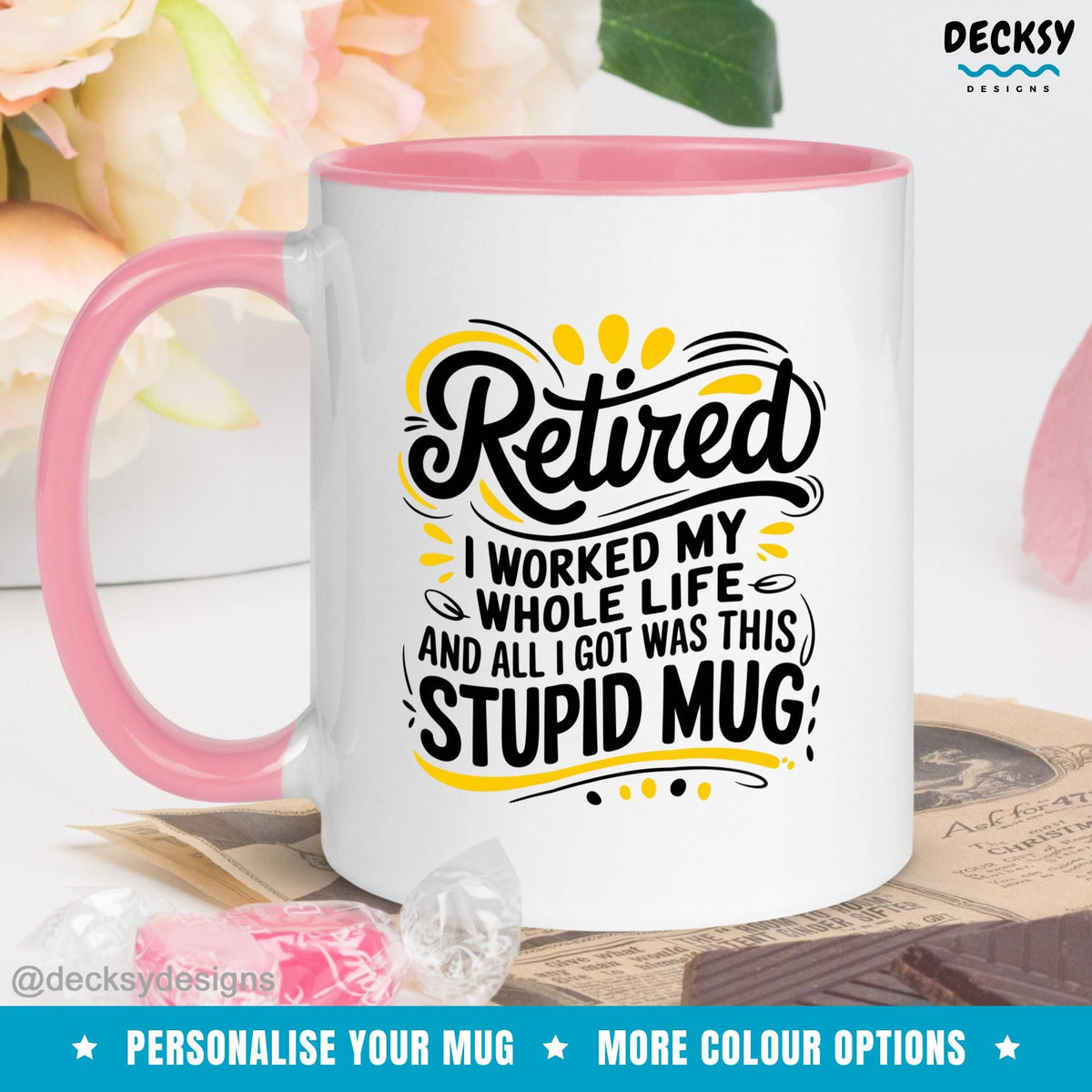 Funny Retirement Coffee Mug: Retiring Coworker Gift Mugs by DecksyDesigns