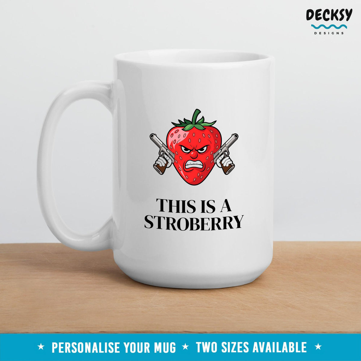Funny Strawberry Mug, Custom Strawberry Cottagecore Mug, Kawaii Mug, Boho Fruit Mug, Personalised Strawberry Gift Idea, Strawberry Aesthetic Mugs by DecksyDesigns