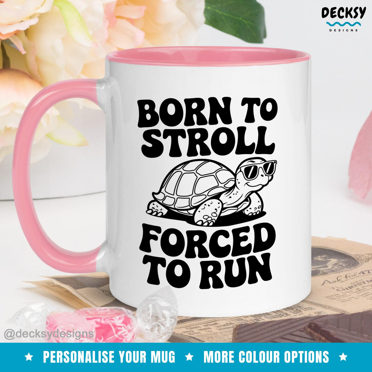 Turtle Coffee Mug: Personalized Tortoise Lover Gift Mugs by DecksyDesigns