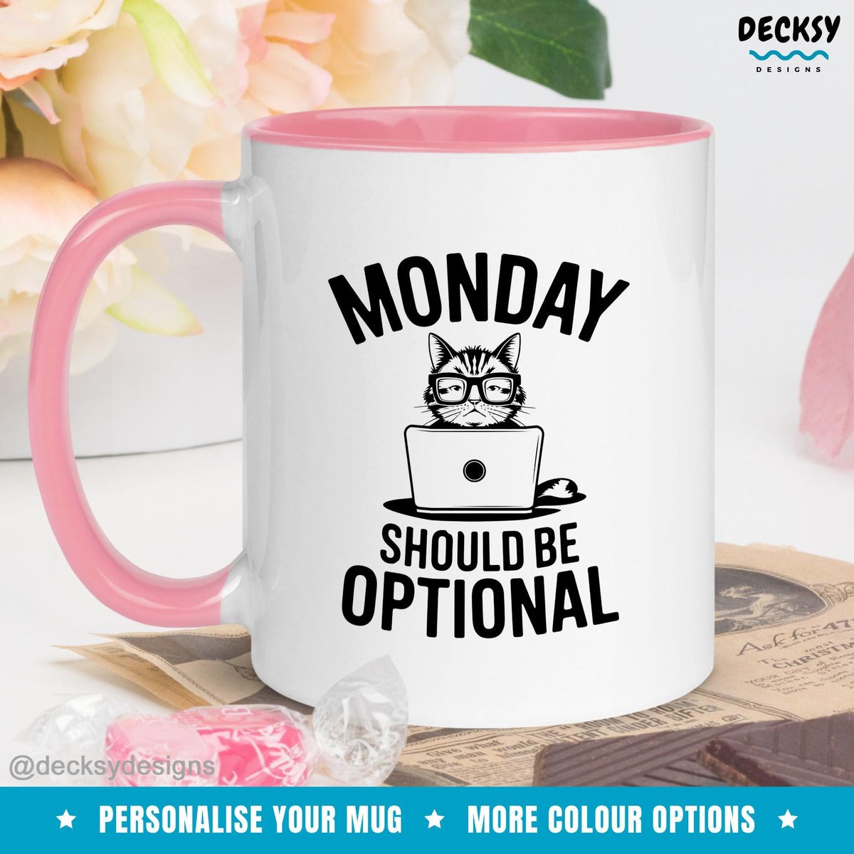 Funny Monday Mug, Custom Coffee Lover Gift For Coworker, Boss Gift Funny Mug, Work Bestie Gift, Colleague Coffee Mug, Funny Work Week Mug Mugs by DecksyDesigns