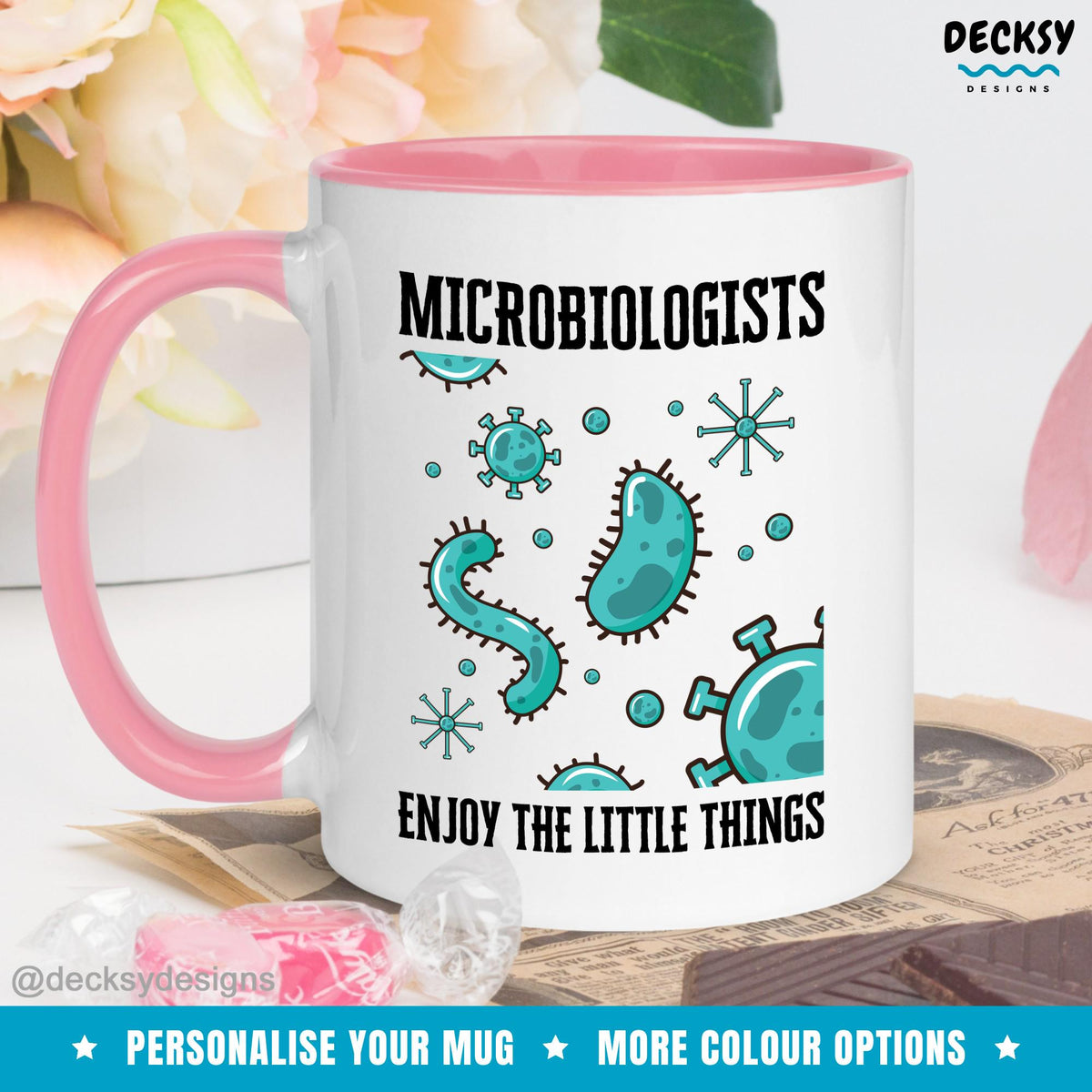 Personalized Microbiology Mug: Funny Scientist Gift, 11oz/15oz Mugs by DecksyDesigns