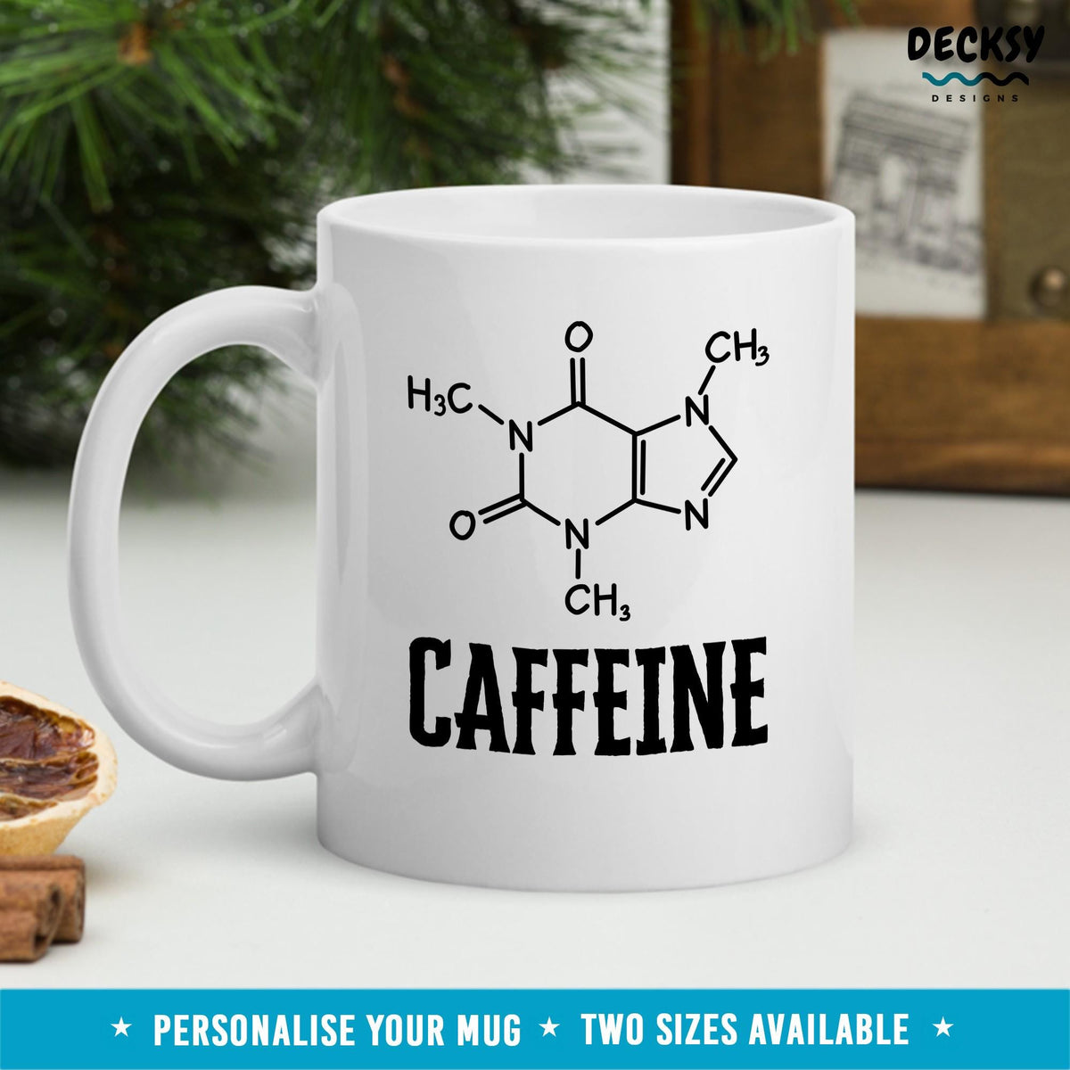 Funny Chemistry Coffee Mug, Caffeine Molecule, Chemistry Teacher, Custom Science Mug, Scientist Mug, Science Teacher Gift, Personalized Mug Mugs by DecksyDesigns
