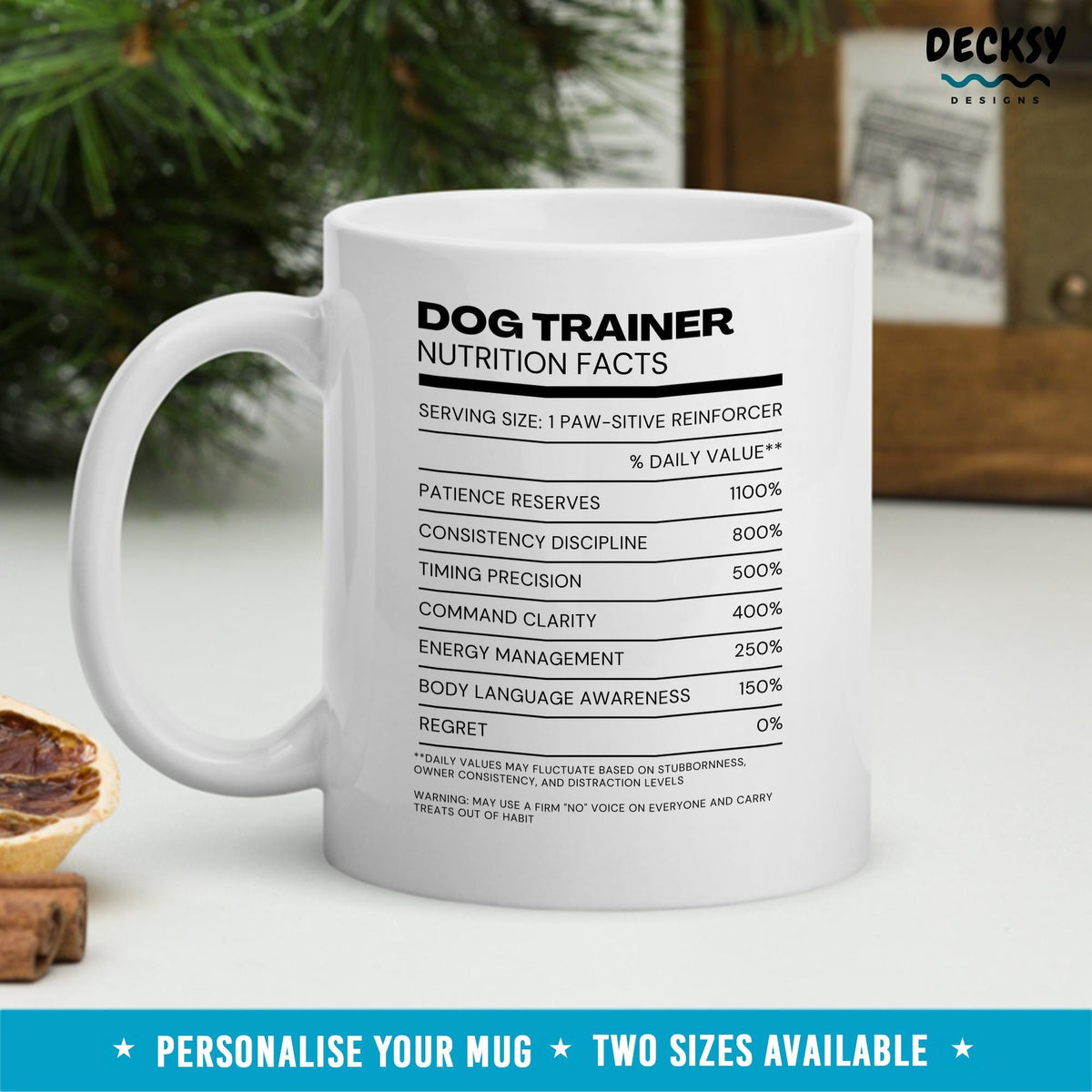 Dog Trainer Gift Mug, Custom Dog Sitter Gift For Christmas Mugs by DecksyDesigns