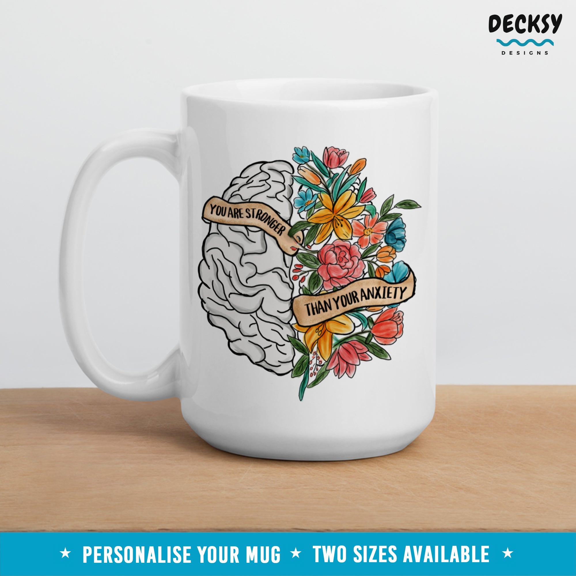 Anxiety Coffee Mug, Motivational Positivity Mug, Custom Encouragement Gift