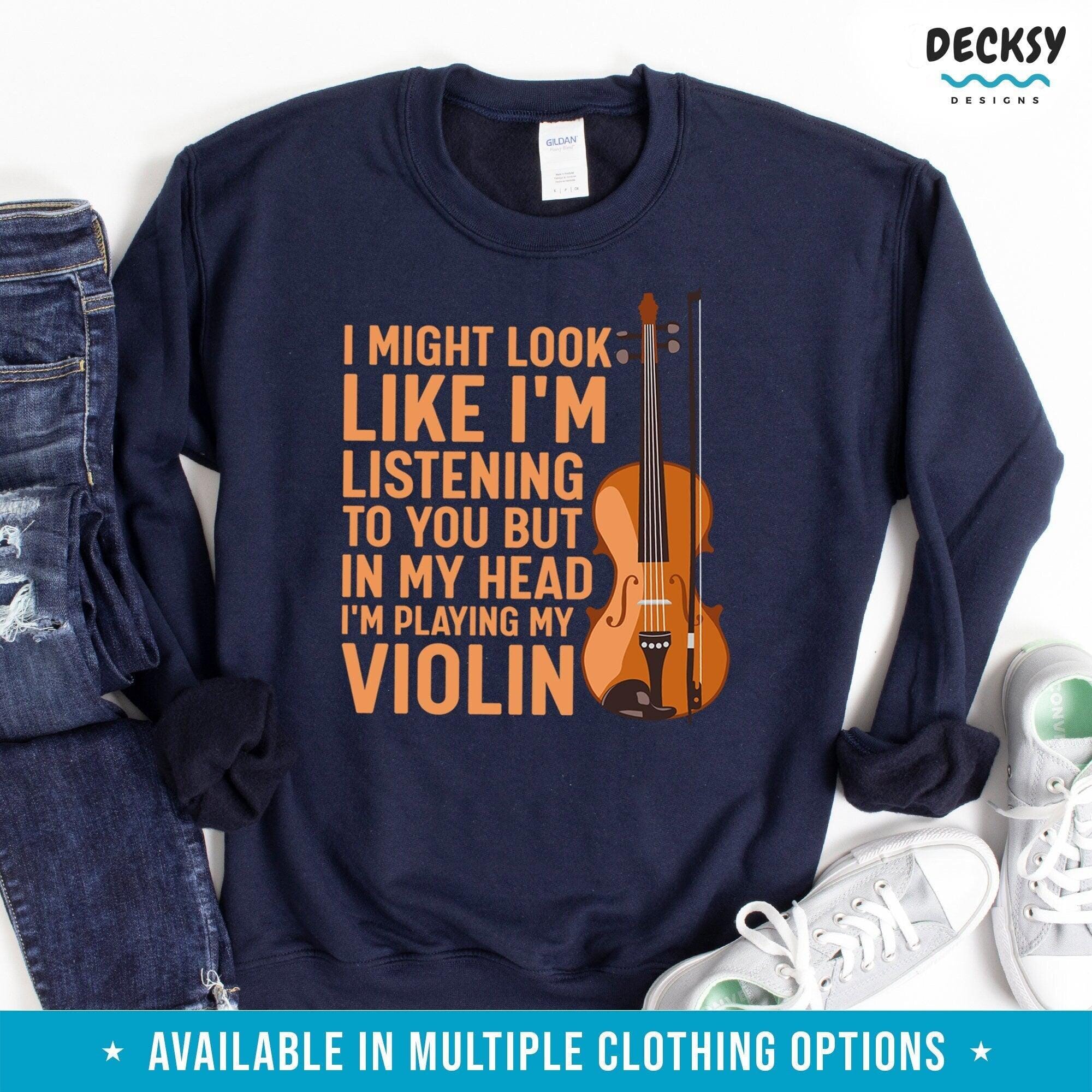 Violin Player Shirt, Violinist Gift-Clothing:Gender-Neutral Adult Clothing:Tops & Tees:T-shirts:Graphic Tees-DecksyDesigns