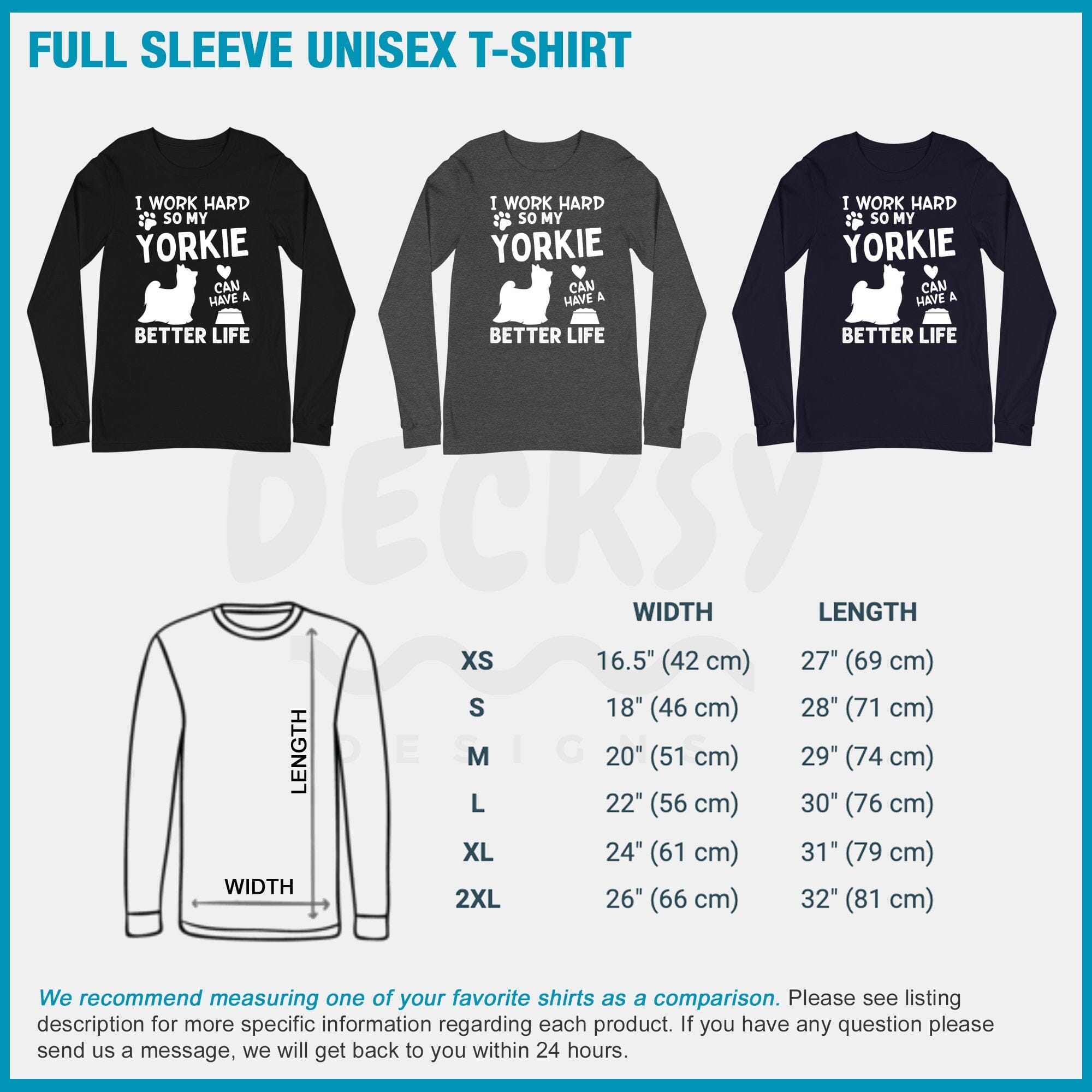 Yorkie Dog Lover Shirt, Yorkshire Terrier Gift-Clothing:Gender-Neutral Adult Clothing:Tops & Tees:T-shirts:Graphic Tees-DecksyDesigns