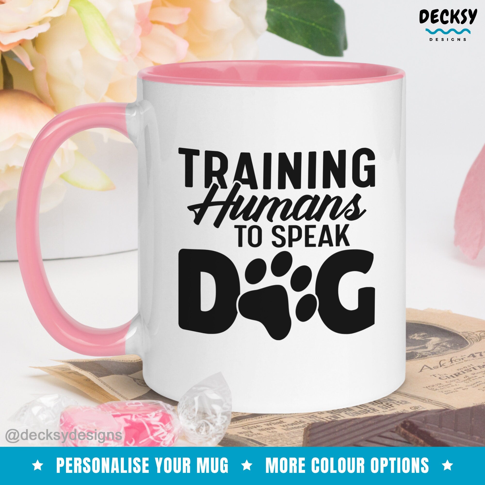 Dog Training Mug, Custom Gift For Dog Trainer, Personalised Dog Coach Mug, Dog Obedience, Thank You Gift for Dog Sitter, Dog Behaviour Mug Mugs by DecksyDesigns
