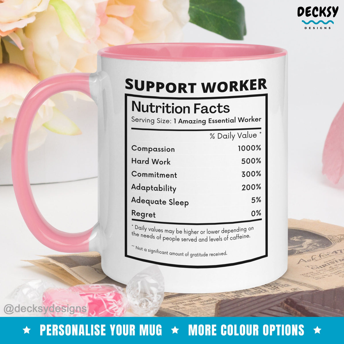 Support Worker Mug, Custom Thank You Gift For Support Worker, Case Worker Gift, Social Work Mug, PSW Appreciation Gift, Caregiver Gift Idea Mugs by DecksyDesigns