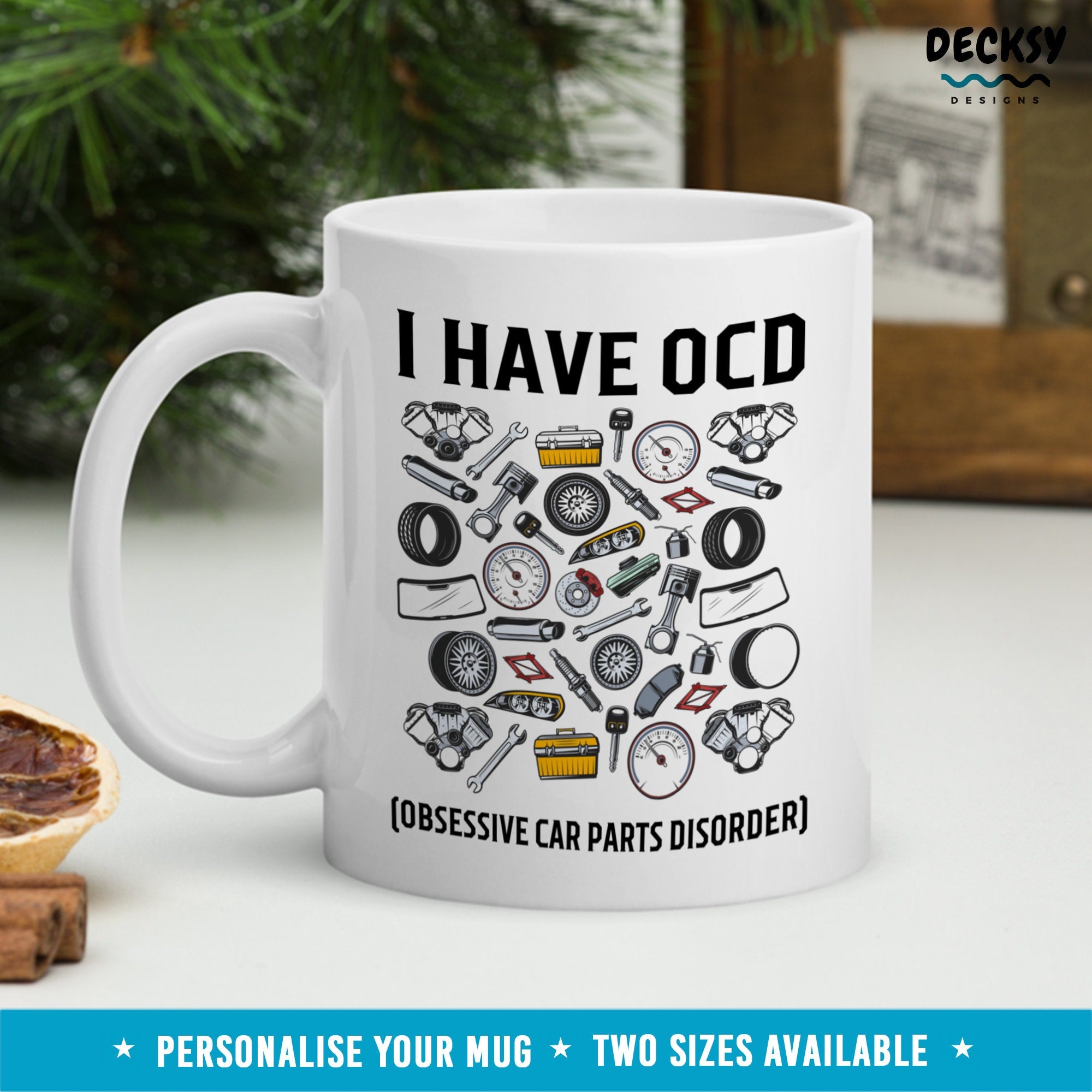 Mechanic Coffee Mug, Custom Car Lover Gift For Dad, Car Spare Parts, Garage Coffee Mug, Car Enthusiast Gift, Boyfriend Gift Mug, Car Guy Cup Mugs by DecksyDesigns