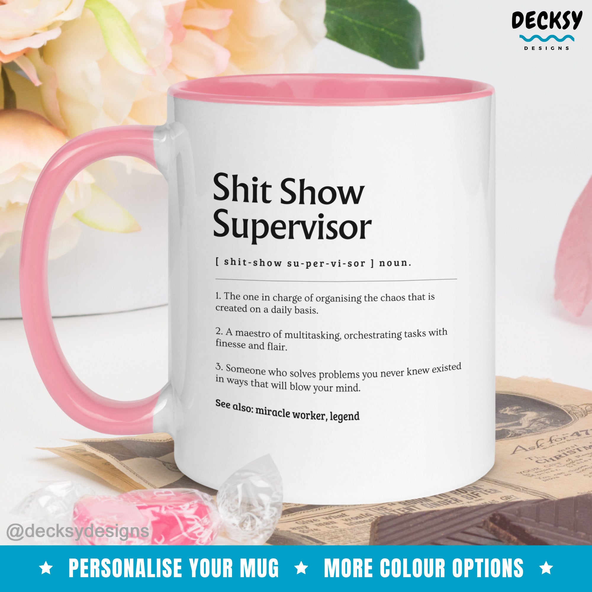 Supervisor Mug, Personalised Gift For Boss, Office Manager Gift, Coworker Birthday, Work Coffee Cup, Project Coordinator, Funny Admin Gift Mugs by DecksyDesigns