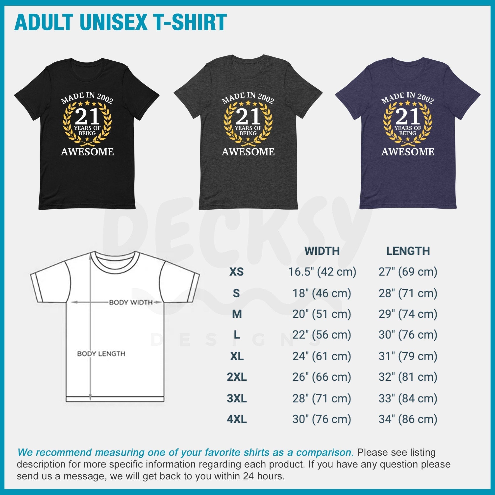 21st Birthday Tshirt, Born In 2002 Shirt, Happy Birthday Gift-Clothing:Gender-Neutral Adult Clothing:Tops & Tees:T-shirts:Graphic Tees-DecksyDesigns