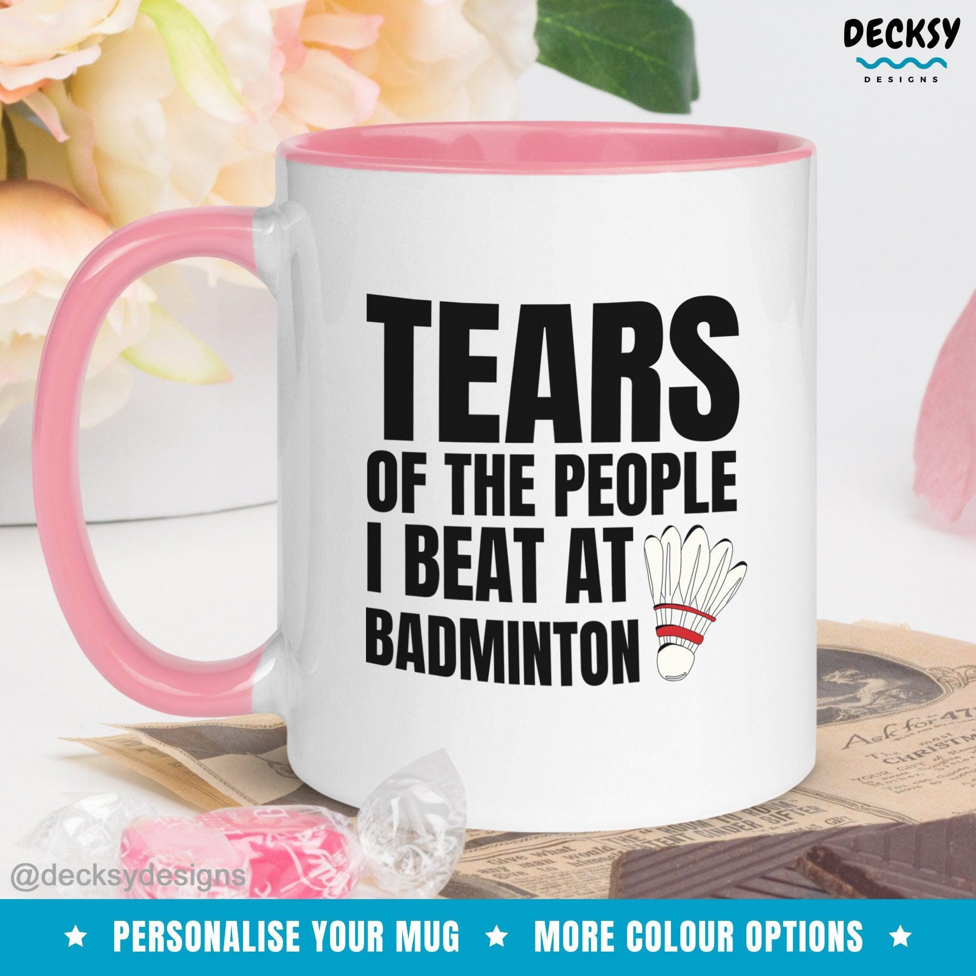 Badminton Player Mug, Custom Badminton Gift-Home & Living:Kitchen & Dining:Drink & Barware:Drinkware:Mugs-DecksyDesigns-White Mug 11 oz-NO PERSONALISATION-DecksyDesigns