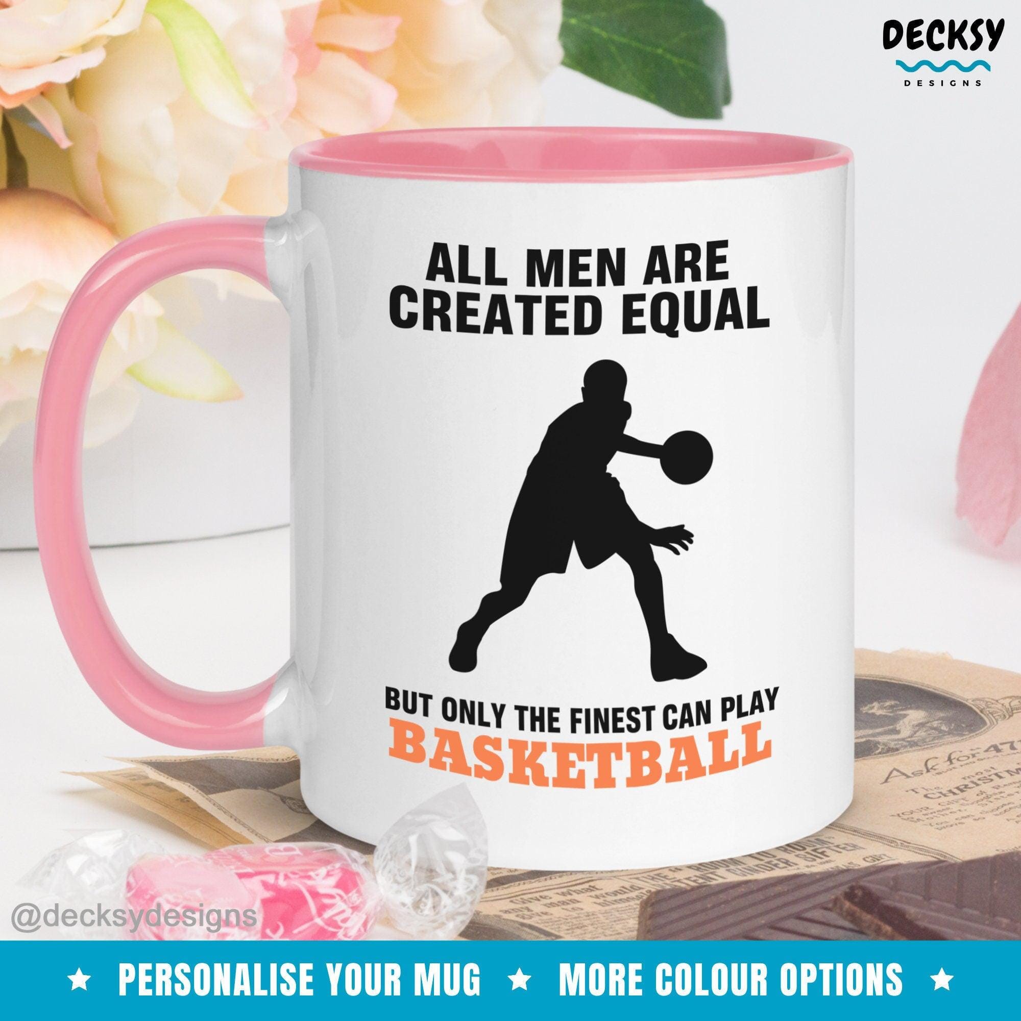 Basketball Mug For Men, Custom Basketball Team Gift-Home & Living:Kitchen & Dining:Drink & Barware:Drinkware:Mugs-DecksyDesigns-White Mug 11 oz-NO PERSONALISATION-DecksyDesigns