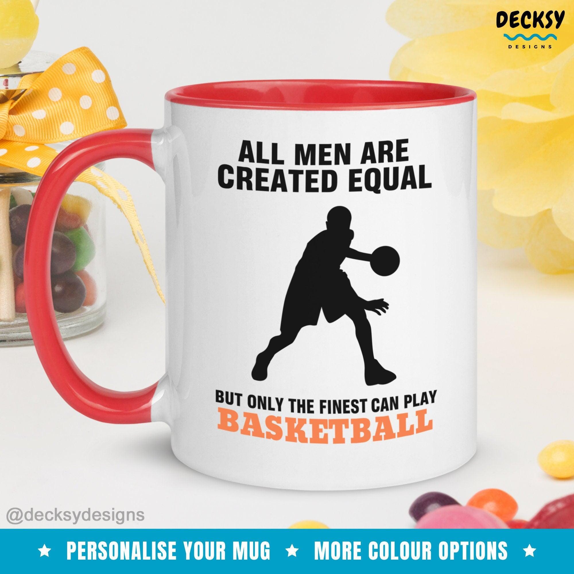 Basketball Mug For Men, Custom Basketball Team Gift-Home & Living:Kitchen & Dining:Drink & Barware:Drinkware:Mugs-DecksyDesigns-White Mug 11 oz-NO PERSONALISATION-DecksyDesigns