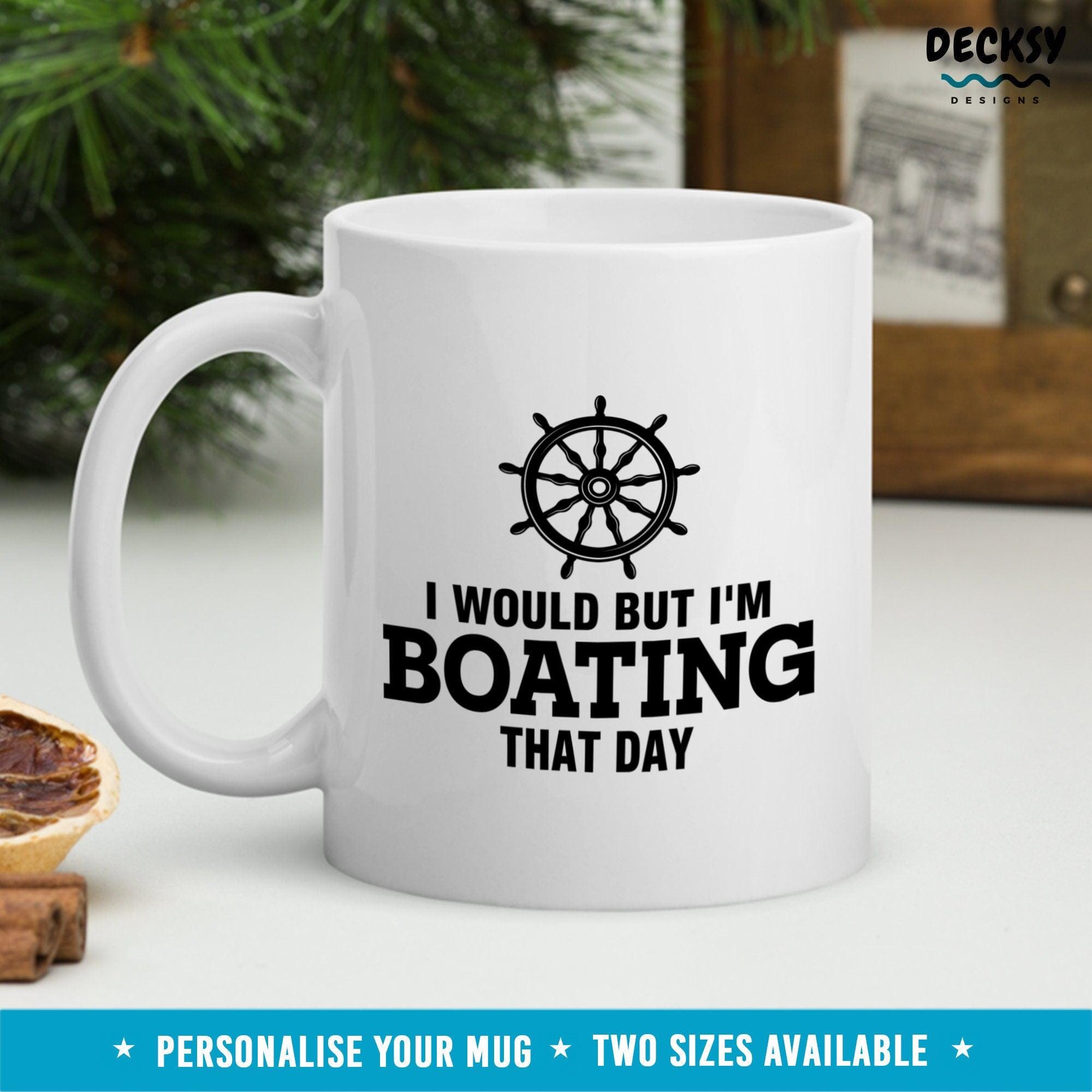 Boating Mug, Personalised Gifts For Boaters-Home & Living:Kitchen & Dining:Drink & Barware:Drinkware:Mugs-DecksyDesigns-White Mug 11 oz-NO PERSONALISATION-DecksyDesigns
