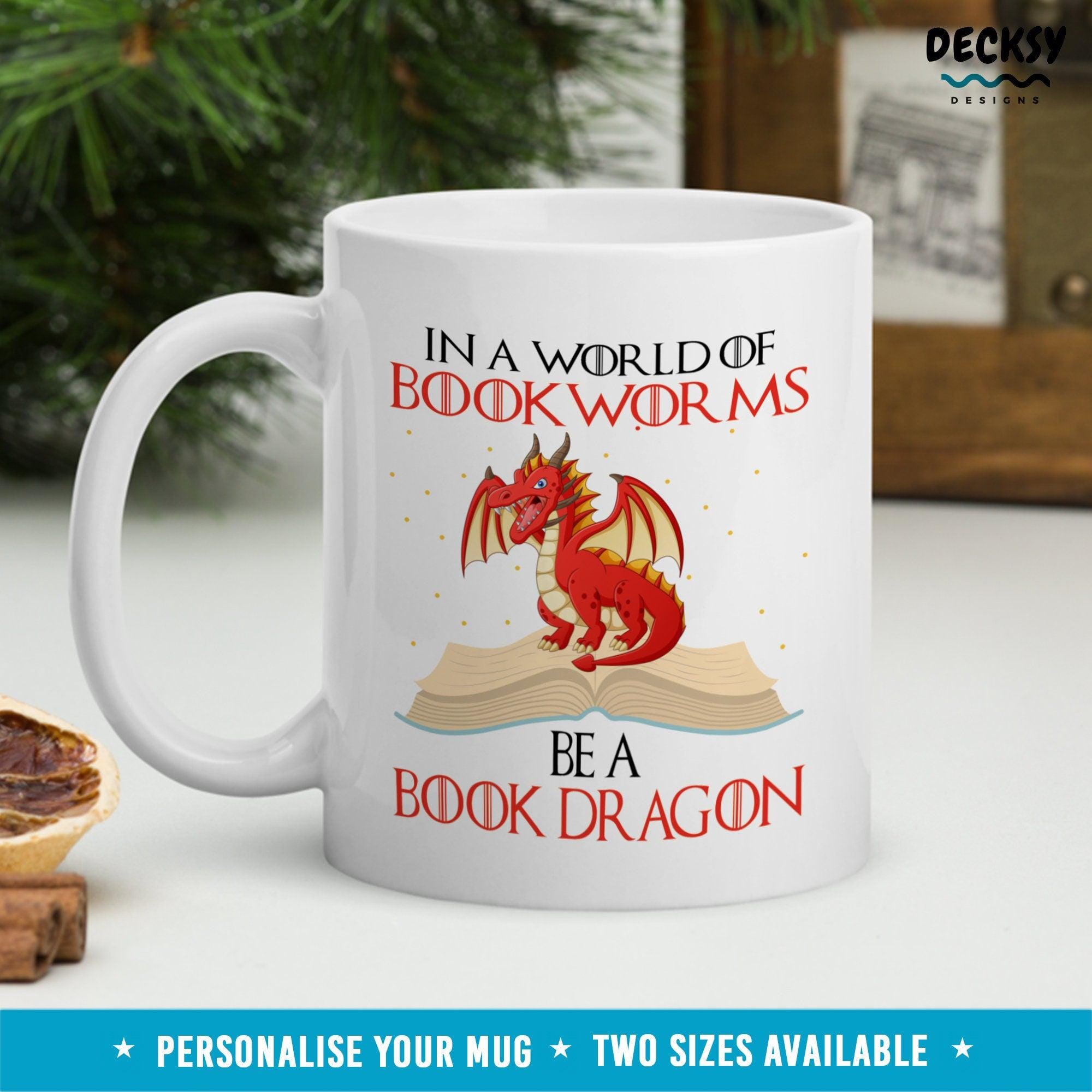 Book Lover Mug, Gift For Bookworm-Home & Living:Kitchen & Dining:Drink & Barware:Drinkware:Mugs-DecksyDesigns-White Mug 11 oz-NO PERSONALISATION-DecksyDesigns