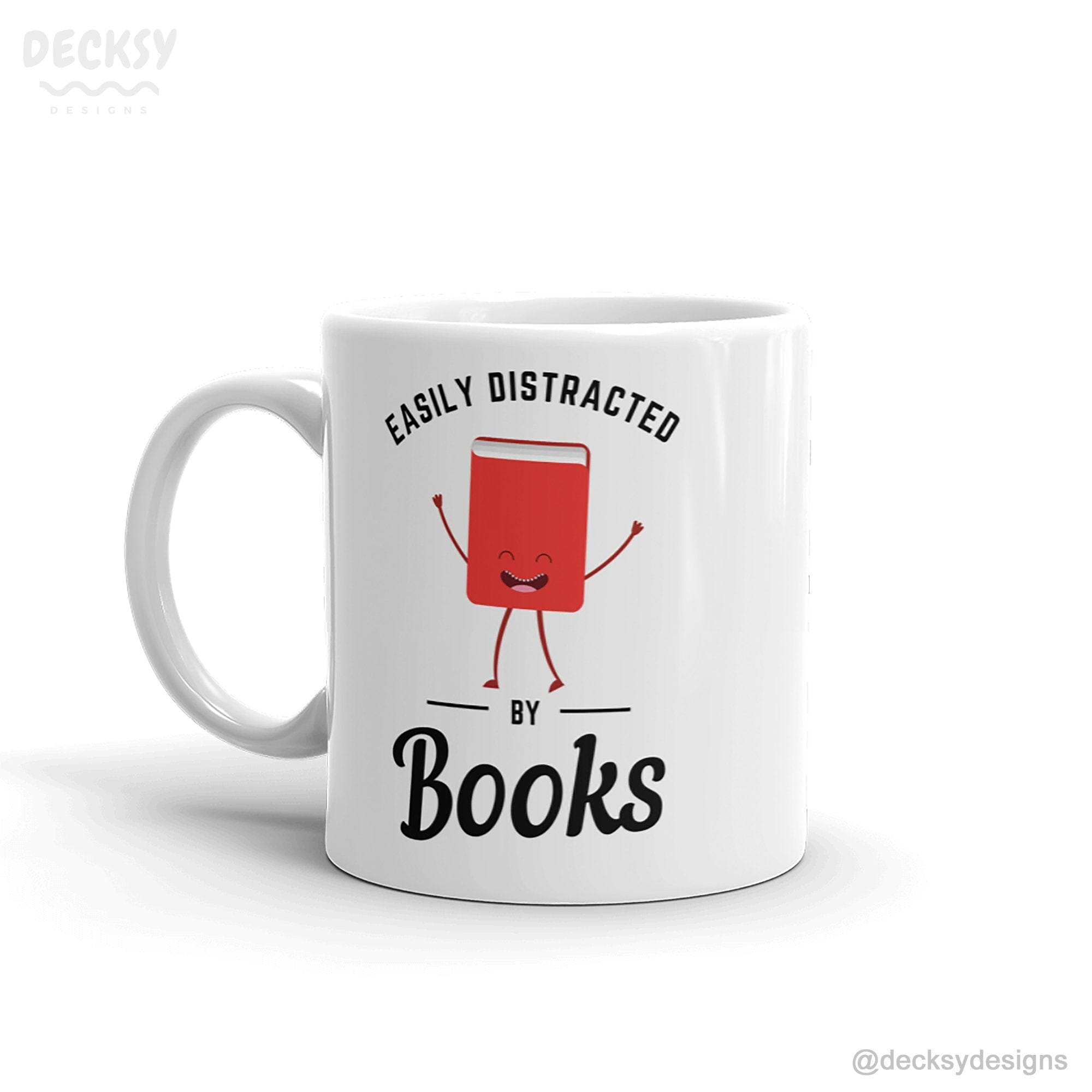 Book Lover Mug, Personalised Gift For Writer-Home & Living:Kitchen & Dining:Drink & Barware:Drinkware:Mugs-DecksyDesigns-11 Oz-Font #1-DecksyDesigns