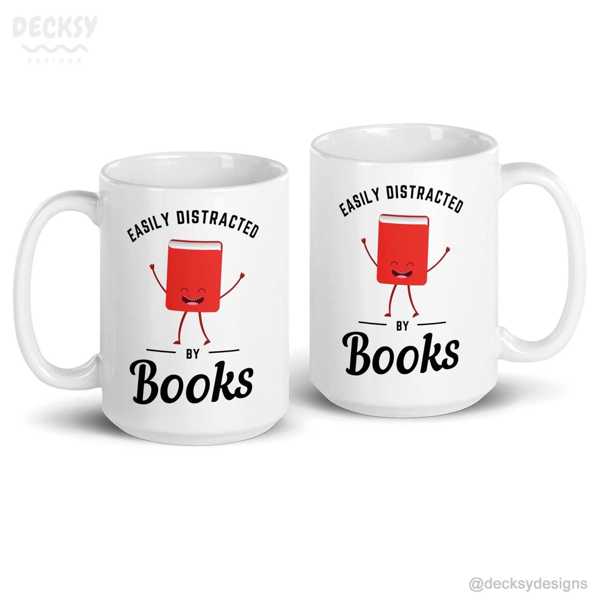 Book Lover Mug, Personalised Gift For Writer-Home & Living:Kitchen & Dining:Drink & Barware:Drinkware:Mugs-DecksyDesigns-11 Oz-Font #1-DecksyDesigns