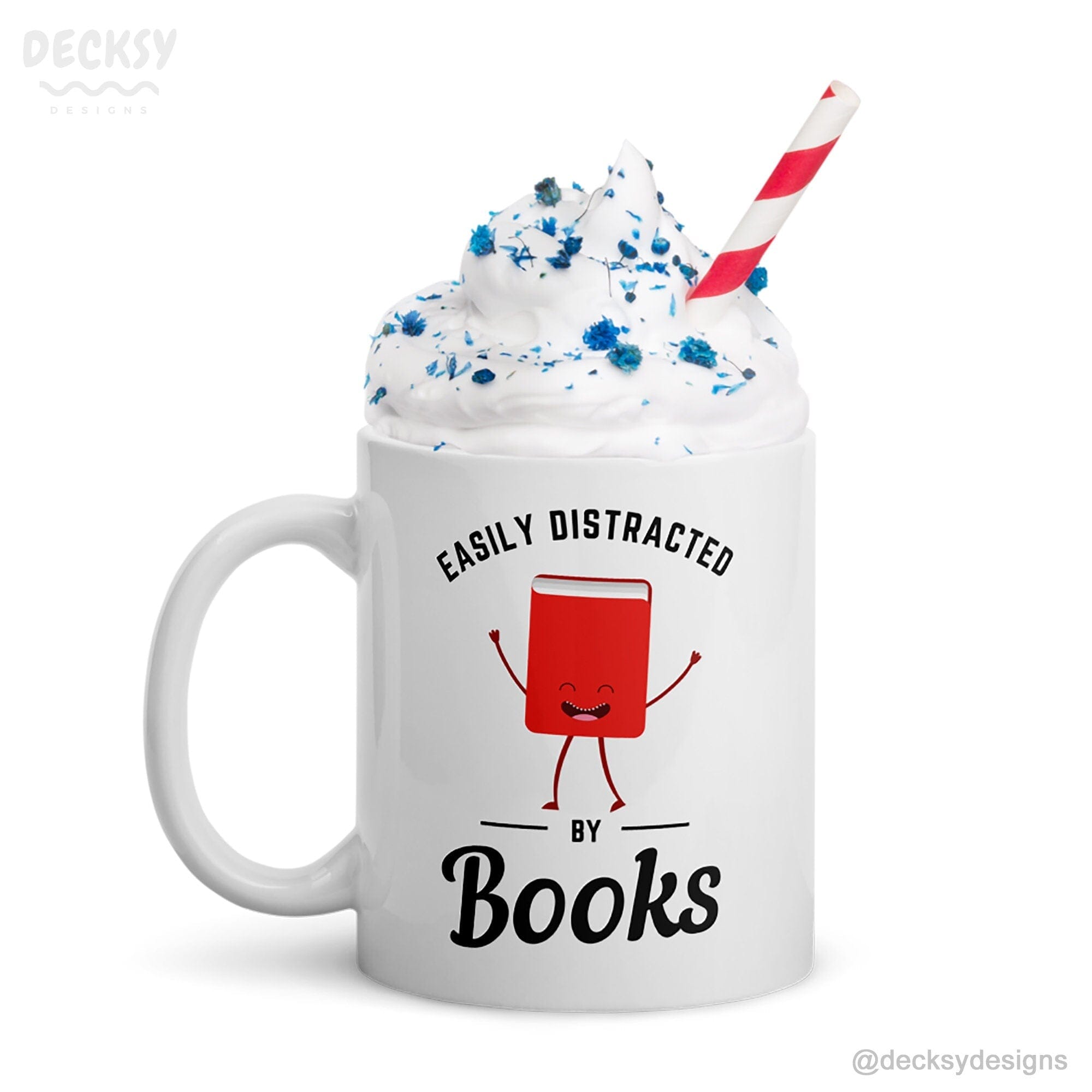 Book Lover Mug, Personalised Gift For Writer-Home & Living:Kitchen & Dining:Drink & Barware:Drinkware:Mugs-DecksyDesigns-11 Oz-Font #1-DecksyDesigns