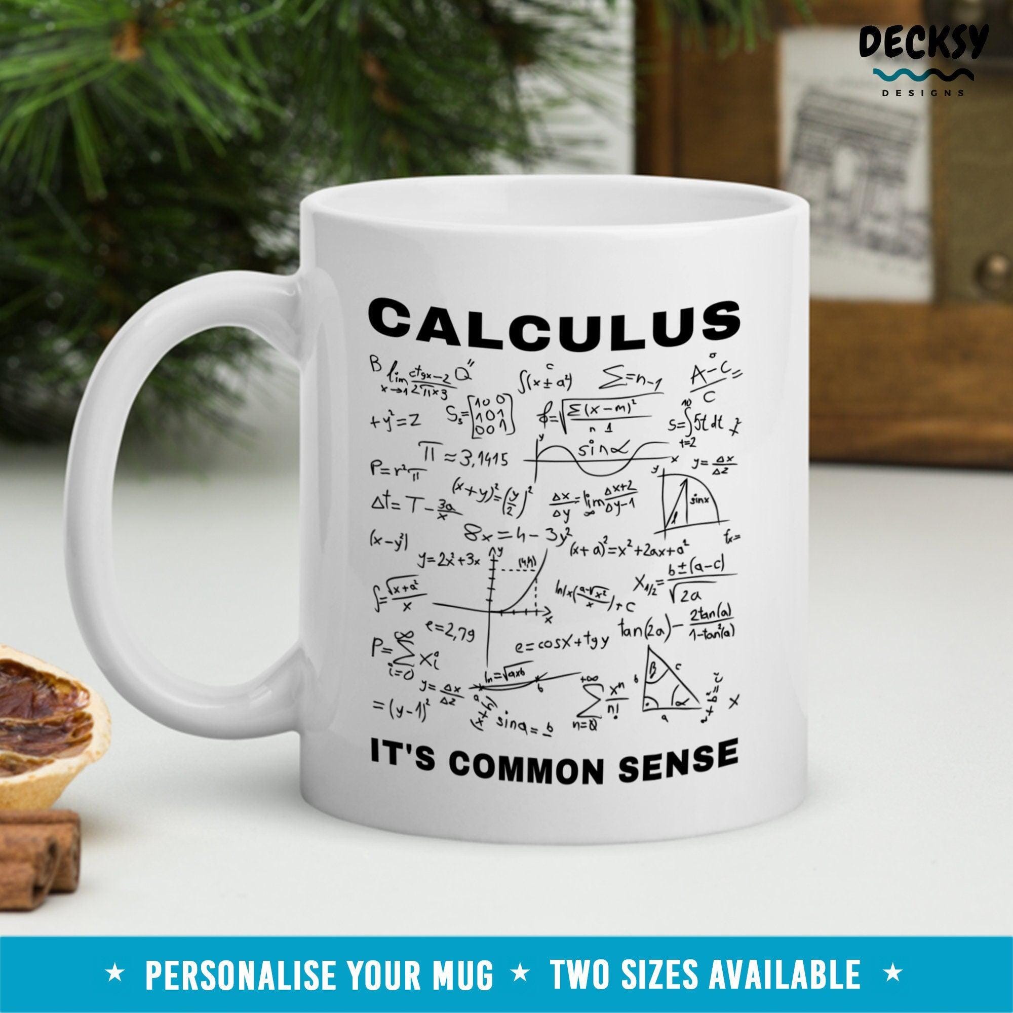 Calculus Mug, Personalised Math Teacher Gift-Home & Living:Kitchen & Dining:Drink & Barware:Drinkware:Mugs-DecksyDesigns-White Mug 11 oz-NO PERSONALISATION-DecksyDesigns